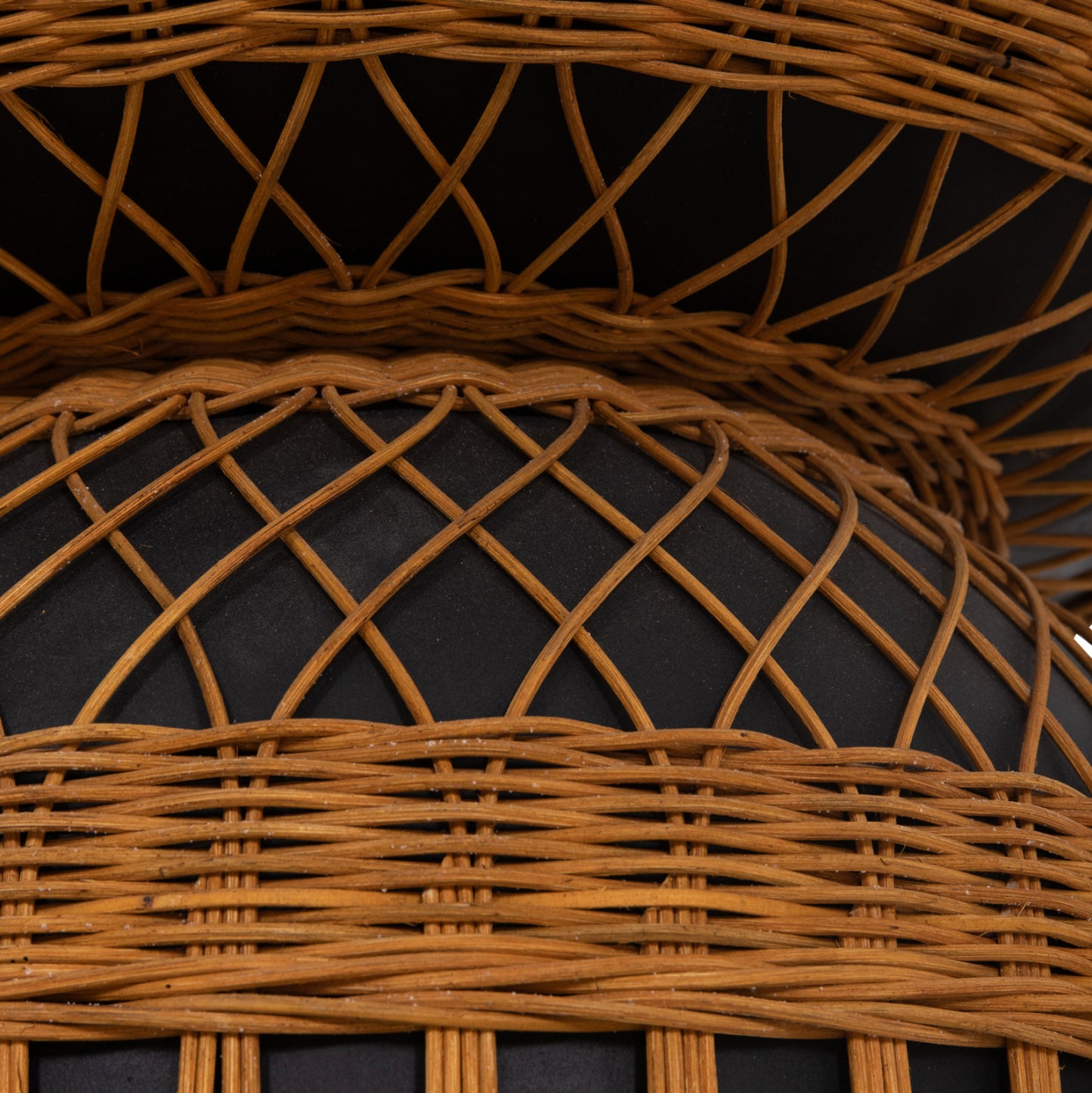 ΒΟΗΘΗΤΙΚΟ ΤΡΑΠΕΖΙ PRILEP HM18159.01 FIBER CEMENT ΜΑΥΡΟ & RATTAN--Φ60x76,5Υεκ