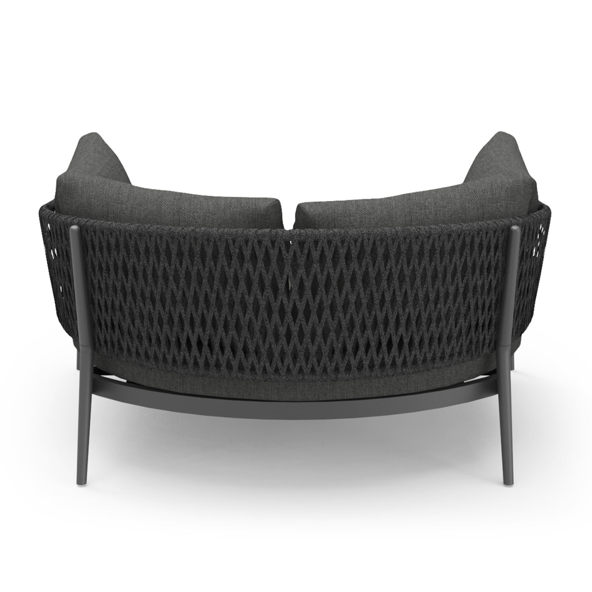 DAYBED 2ΘΕΣΙΟ ΣΕΙΡΑ CAMELLIA HM6217.01 ΣΚΟΥΡΟ ΓΚΡΙ ΑΛΟΥΜΙΝΙΟ-P.E.ΣΧΟΙΝΙ-OLEFIN 164x144x70Υεκ.