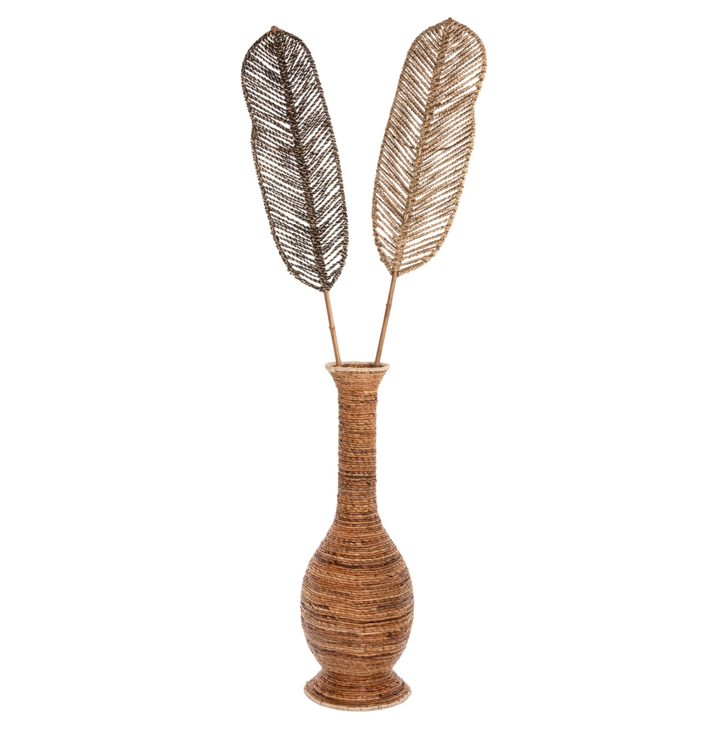 DECORATIVE LEAF HM7823.01 MADE OF BAMBOO AND SEAGRASS NATURAL 78Χ30x200Hcm.