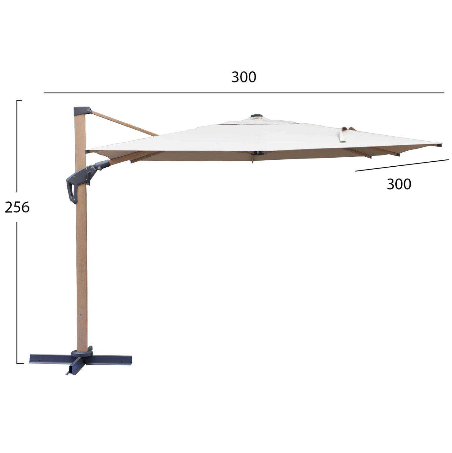 PROFESSIONAL UMBRELLA JAVANTE HM6622.02 HEAT TRANSFER ALUMINUM--BEIGE SHADE 3x3x2.56Hm