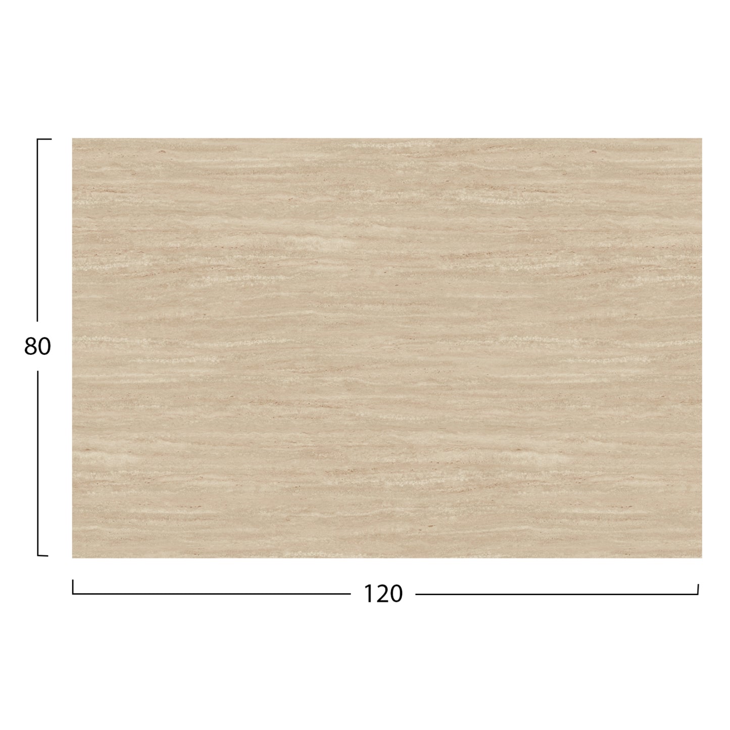 HPL TABLETOP HM5840.35 RECTANGULAR IN TRAVERTINE 120x80cm.