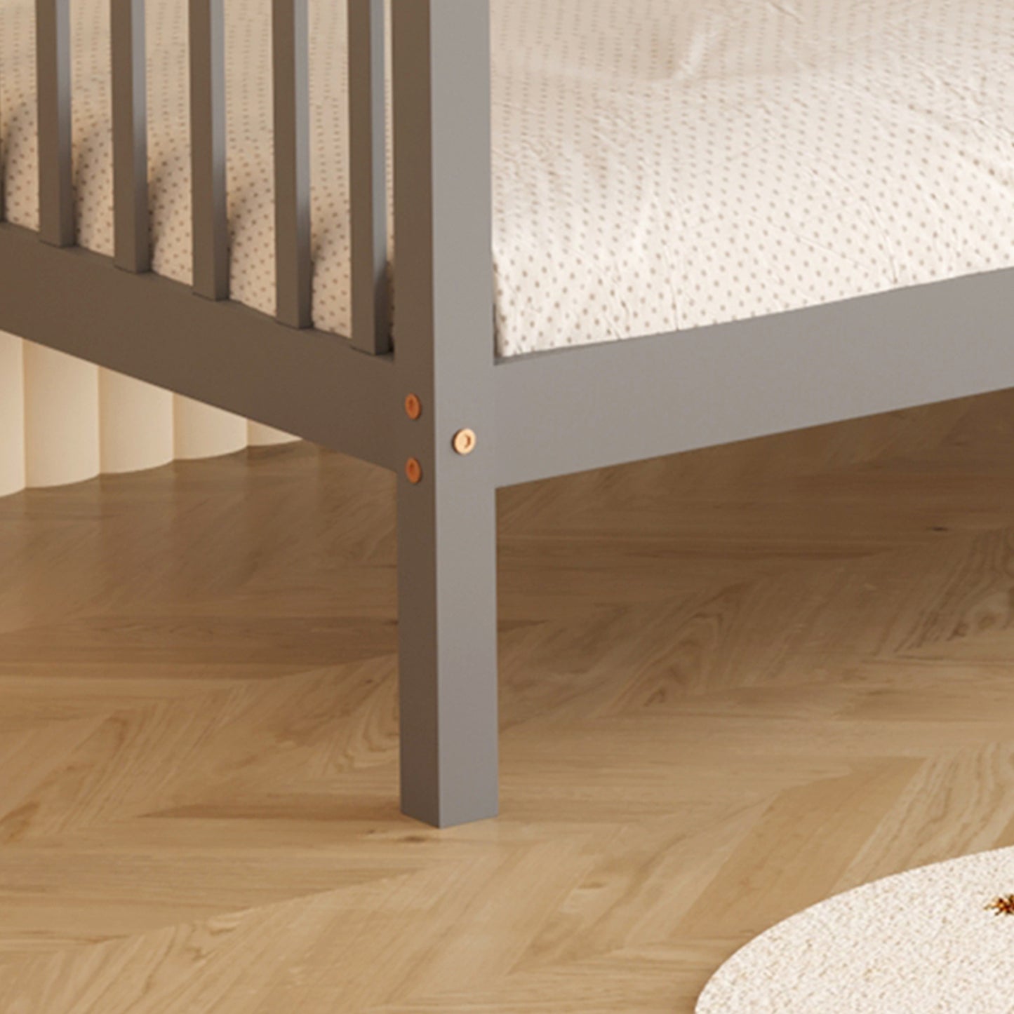BUNK BED WITH 2 MATTRESSES LANTAI HM21307.02 PINE WOOD IN GREY--FOR MATTRESSES 90x190cm