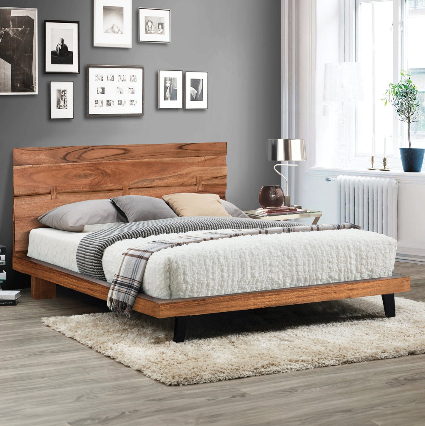 Bed Fansi from solid acacia wood HM8472.11 160x200