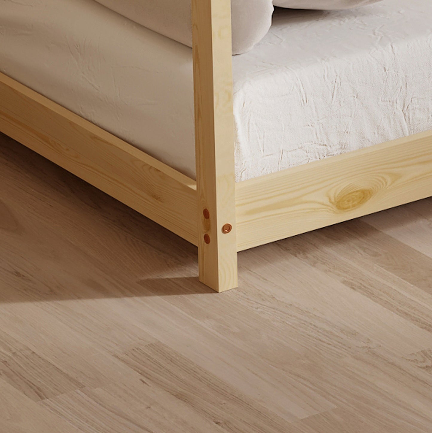 BED WITH MATTRESS PEPE HM21302 PINE WOOD IN NATURAL WOOD COLOR--MATTRESS 90x190cm