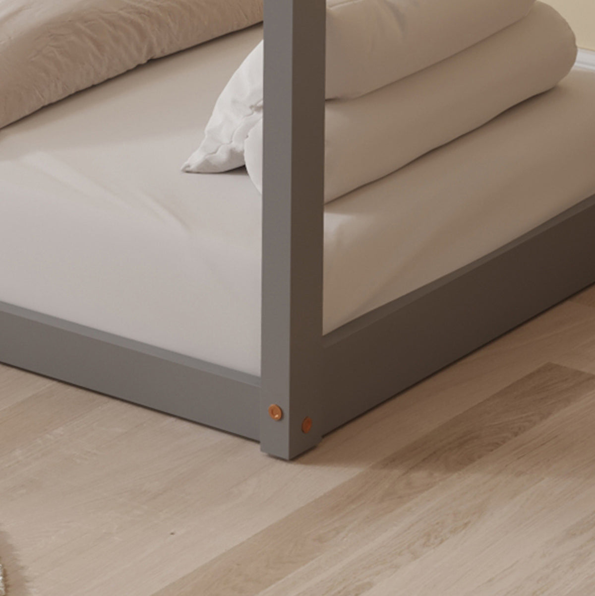 ΚΡΕΒΑΤΙ ΠΑΙΔΙΚΟ ΜΕ ΣΤΡΩΜΑ PEPE HM21303.02 ΞΥΛΟ ΠΕΥΚΟΥ ΣΕ ΓΚΡΙ--ΣΤΡΩΜΑ 70x140εκ