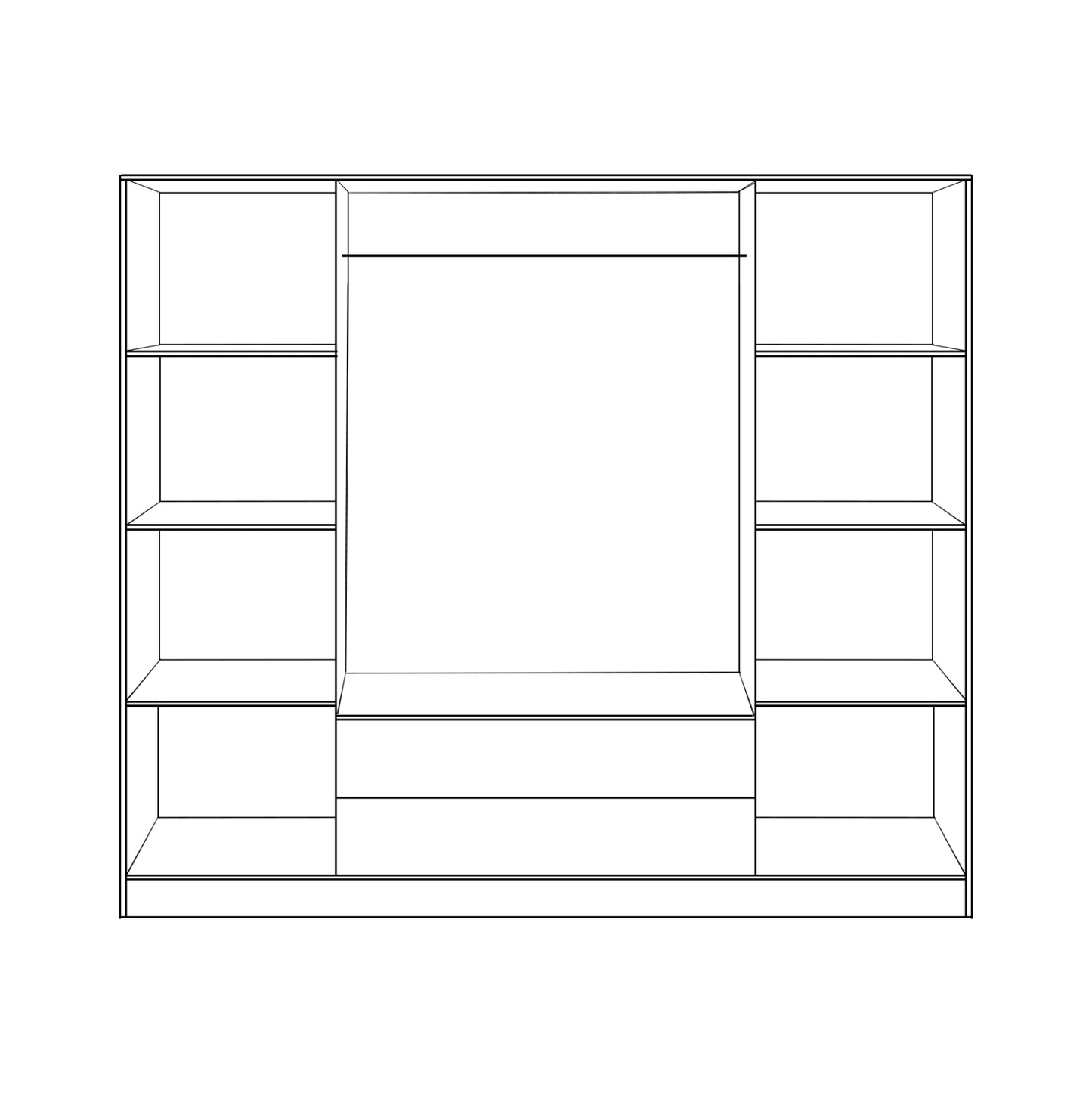 Wardrobe 4 Door with 2 Drawers 200x55.5x180Η HM353.01 Zebrano