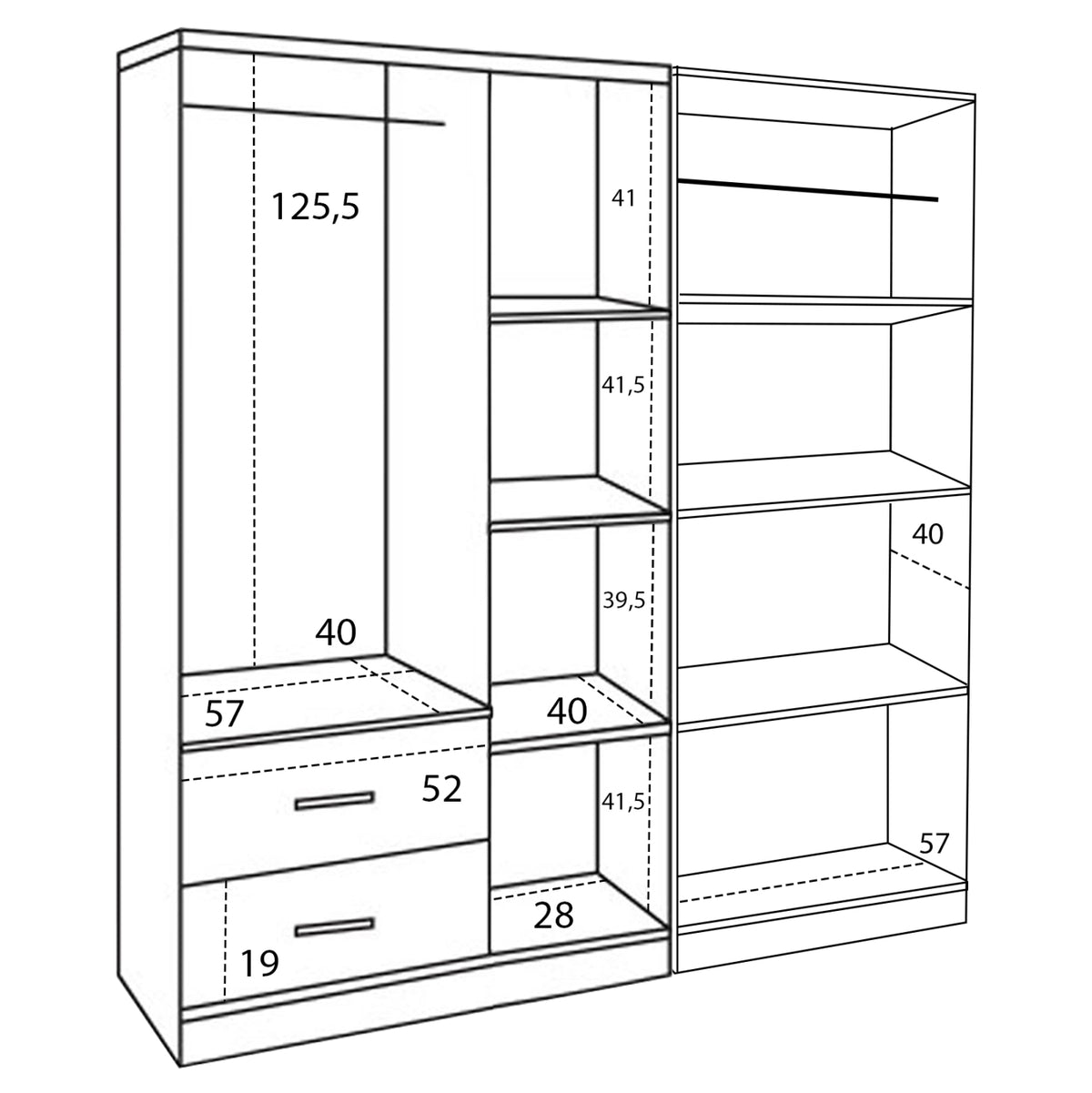 ΝΤΟΥΛΑΠΑ 5ΦΥΛΛΗ CAESAR HM21234.01 ΜΕΛΑΜΙΝΗ ΧΡΩΜΑ ZEBRANO 150x42.5x181Υεκ