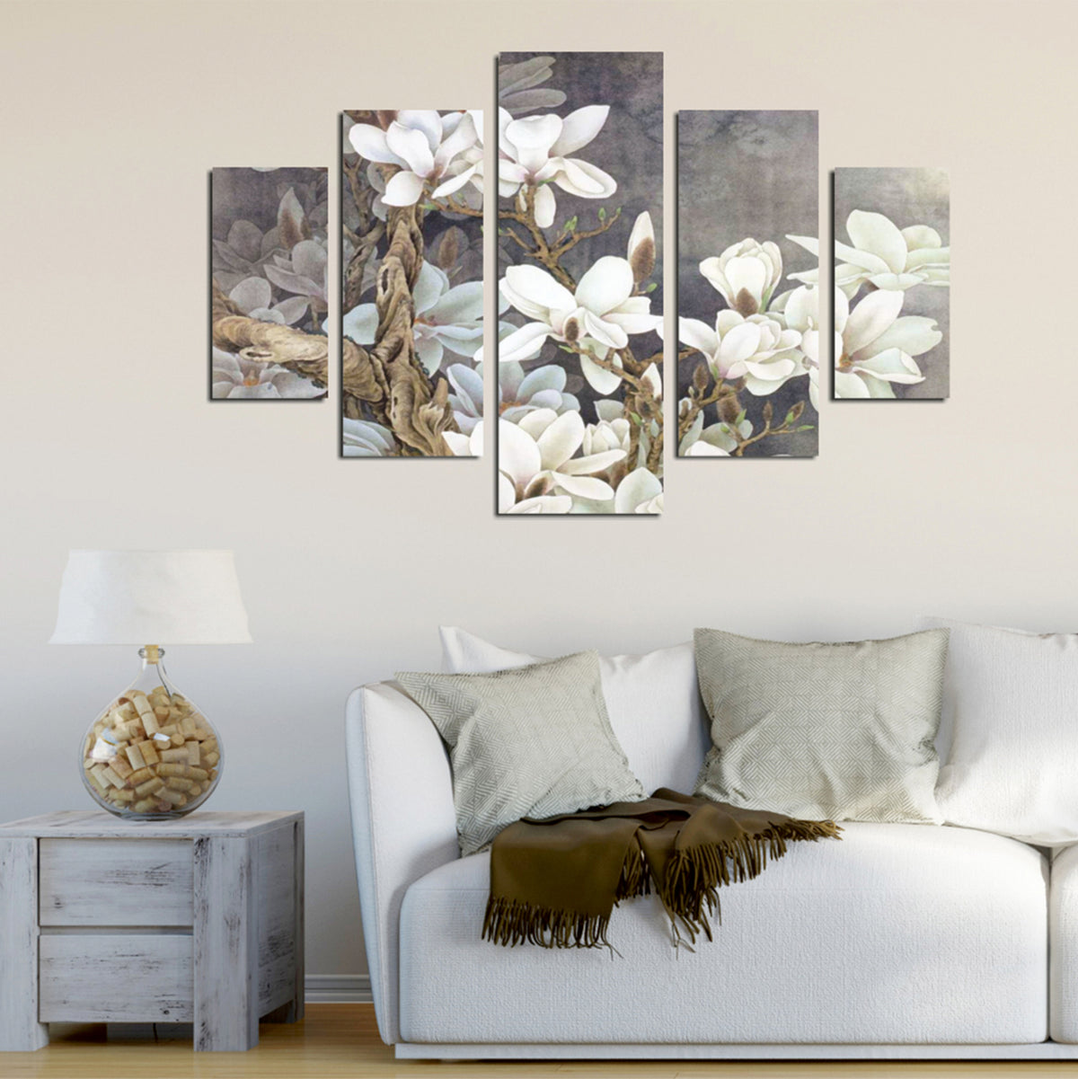 ΠΕΝΤΑΠΤΥΧΟΣ ΠΙΝΑΚΑΣ MDF MAGNOLIA KOBUS HM7207.01 82X56x0,3 εκ.