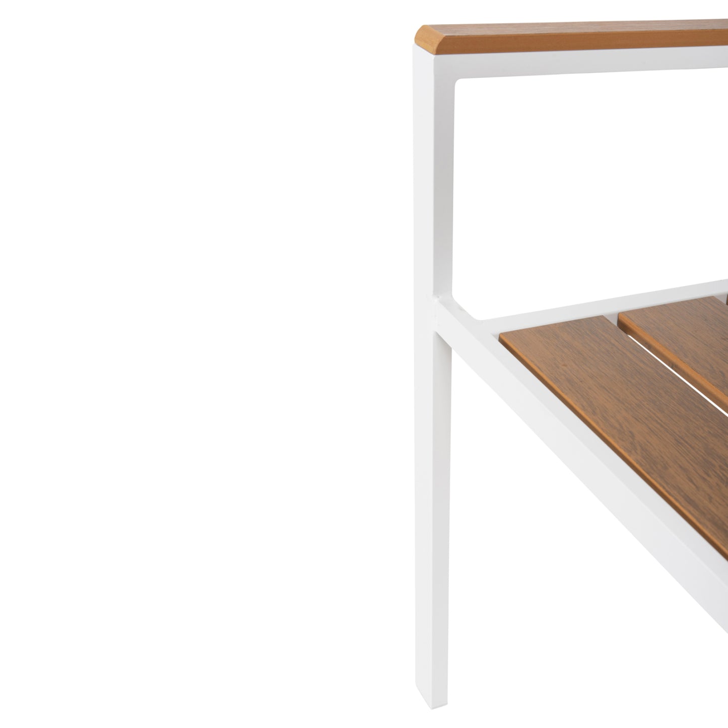 ALUMINUM ARMCHAIR SAGA HM5981.01 WHITE-POLYWOOD IN NATURAL 55x55x86Hcm.