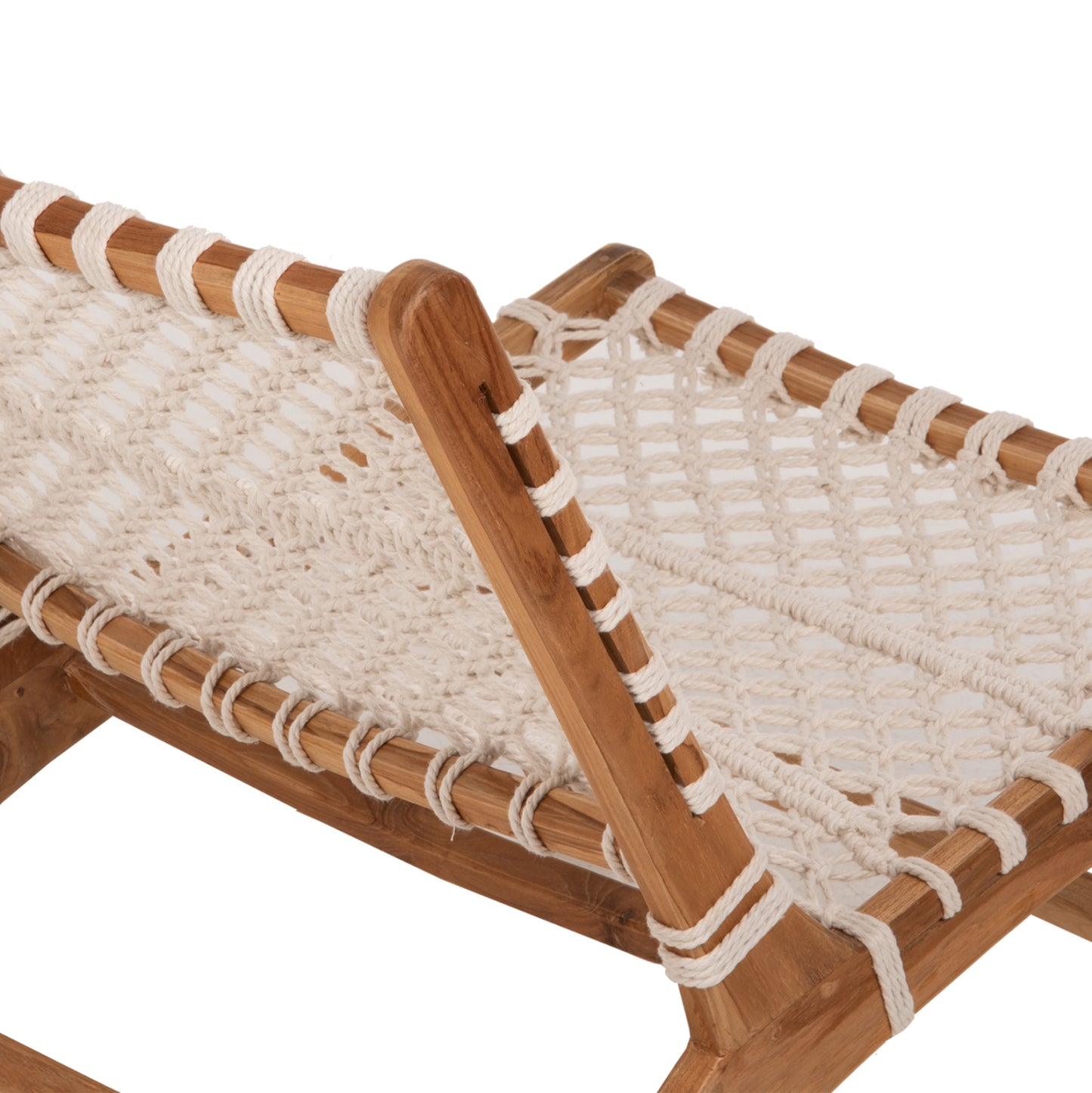 CHAIR ANTIB HM9466.01 TEAK WOOD NATURAL AND ROPE WHITE 65x78x68Hcm.