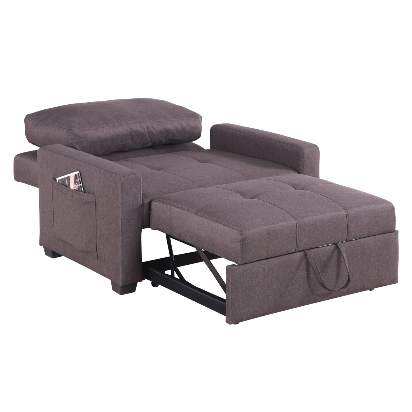 ARMCHAIR-BED KANNA HM3083.01 BROWN FABRIC 112x96x85Hcm