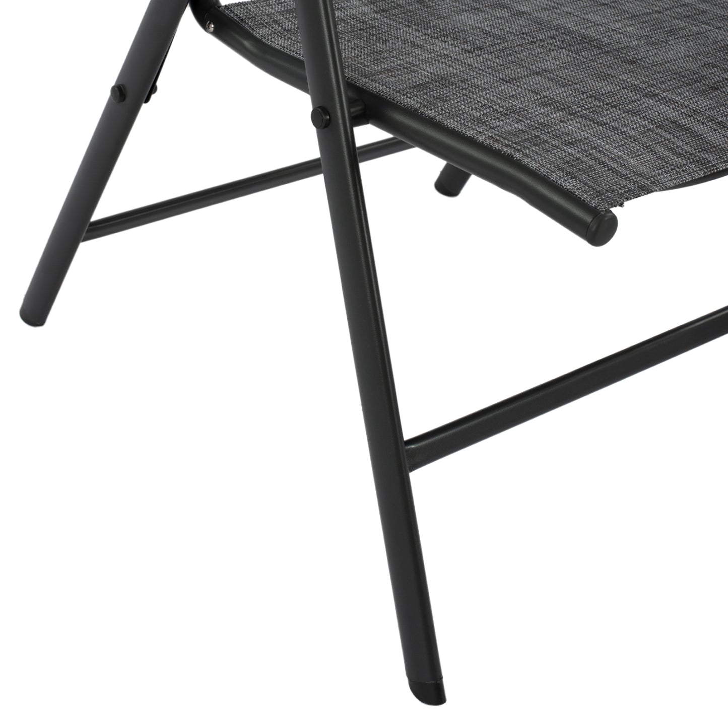 Set 5 pieces Metallic Table & Folding grey chairs HM10558.01