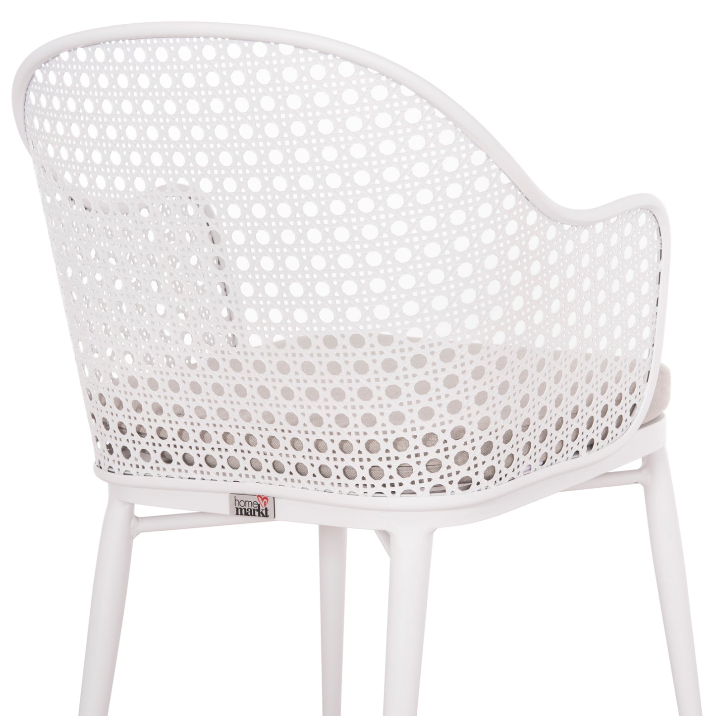 OUTDOOR DINING SET KRUM HM21147 DINING TABLE WITH 6 ARMCHAIRS--WHITE ALUMINUM