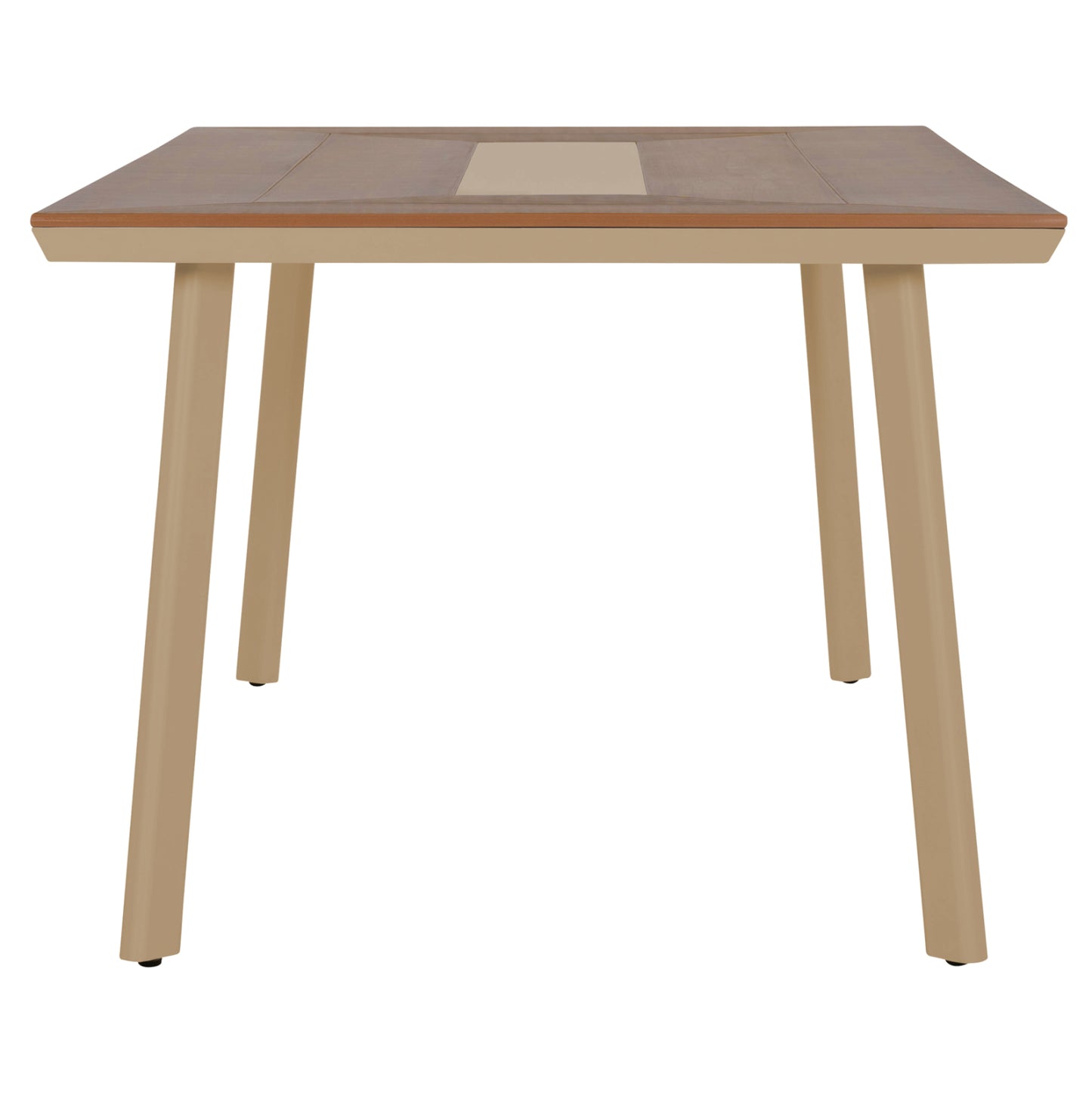 OUTDOOR DINING SET TABER HM10738.04 TABLE & 6 DINING CHAIRS-ALUMINUM & POLYWOOD--CHAMPAGNE COLOR