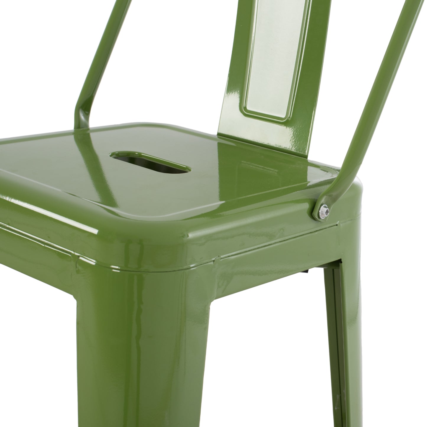 BAR STOOL WITH BACKREST MELITA-PRO HM98643.53 METAL IN LIGHT OLIVE GREEN 42x42x100Hcm.