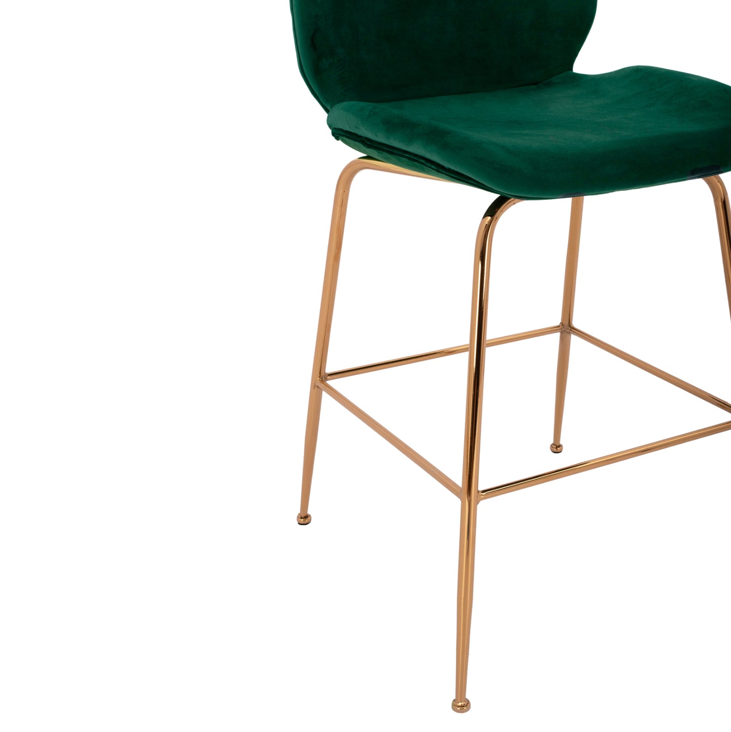 Bar Stool Middle Height Nora HM8524.03 Velvet Cyppress Green & Gold metallic Frame 52x61,5x103 cm.