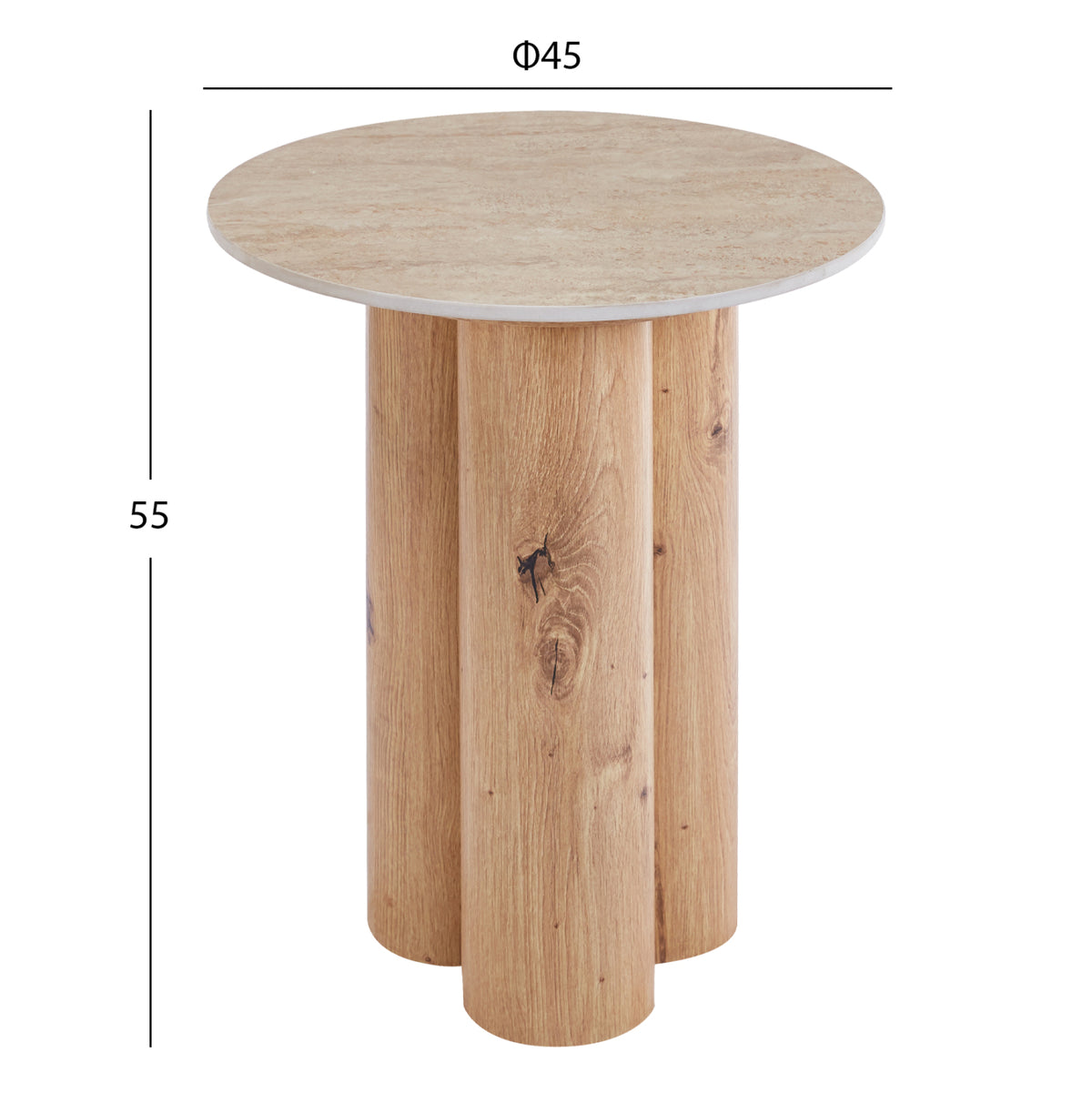 ΤΡΑΠΕΖΙ ΒΟΗΘΗΤΙΚΟ SILVA HM18444 ΚΕΡΑΜΙΚΟ TOP ΟΨΗ ΤΡΑΒΕΡΤΙΝΑΣ-MDF ΦΥΣΙΚΟ Φ45x55Υεκ.