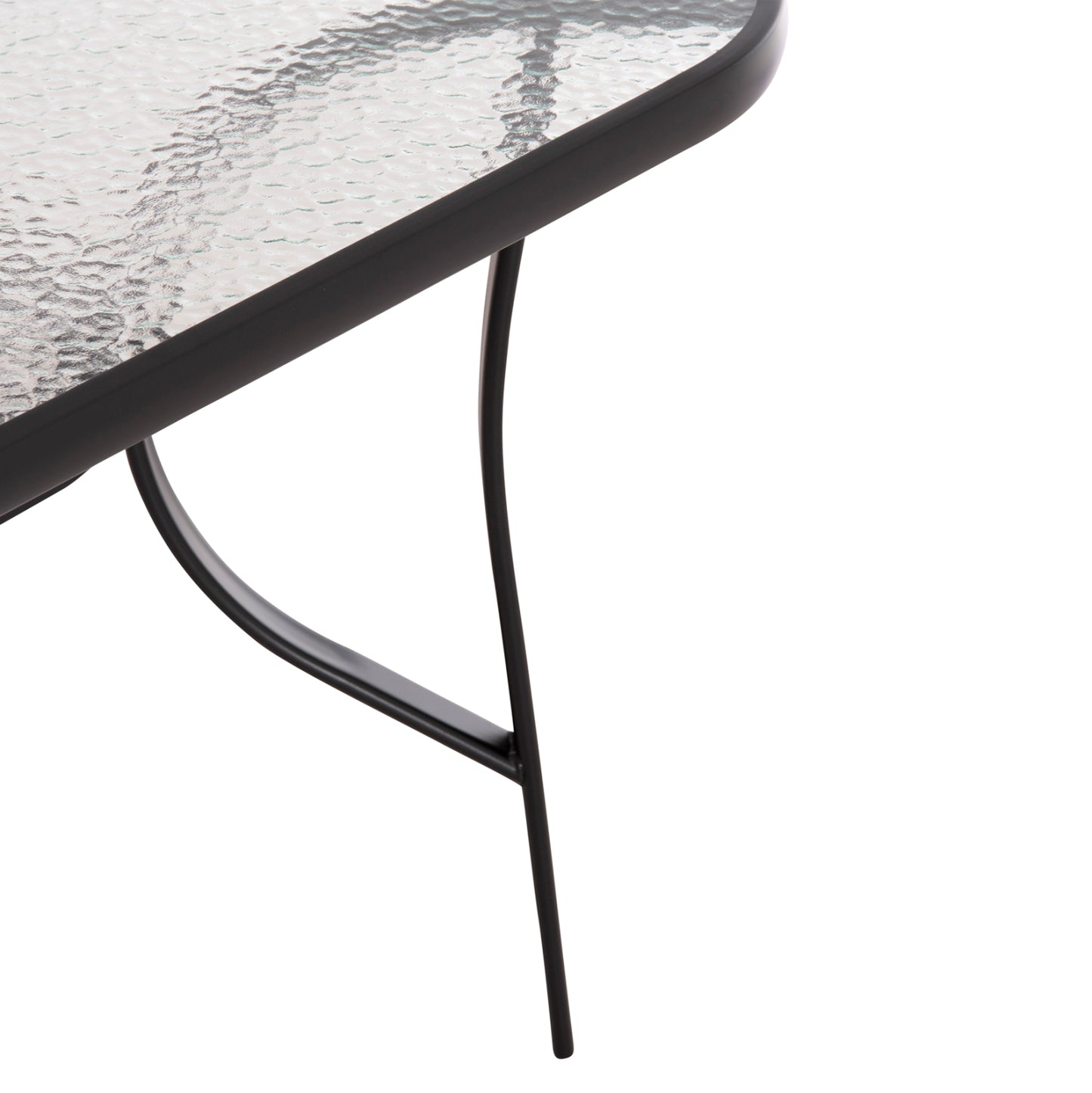 DINING TABLE BRUNO HM5145.03 METAL IN BLACK COLOR-TEMPERED GLASS 150Χ90Χ72Hcm.