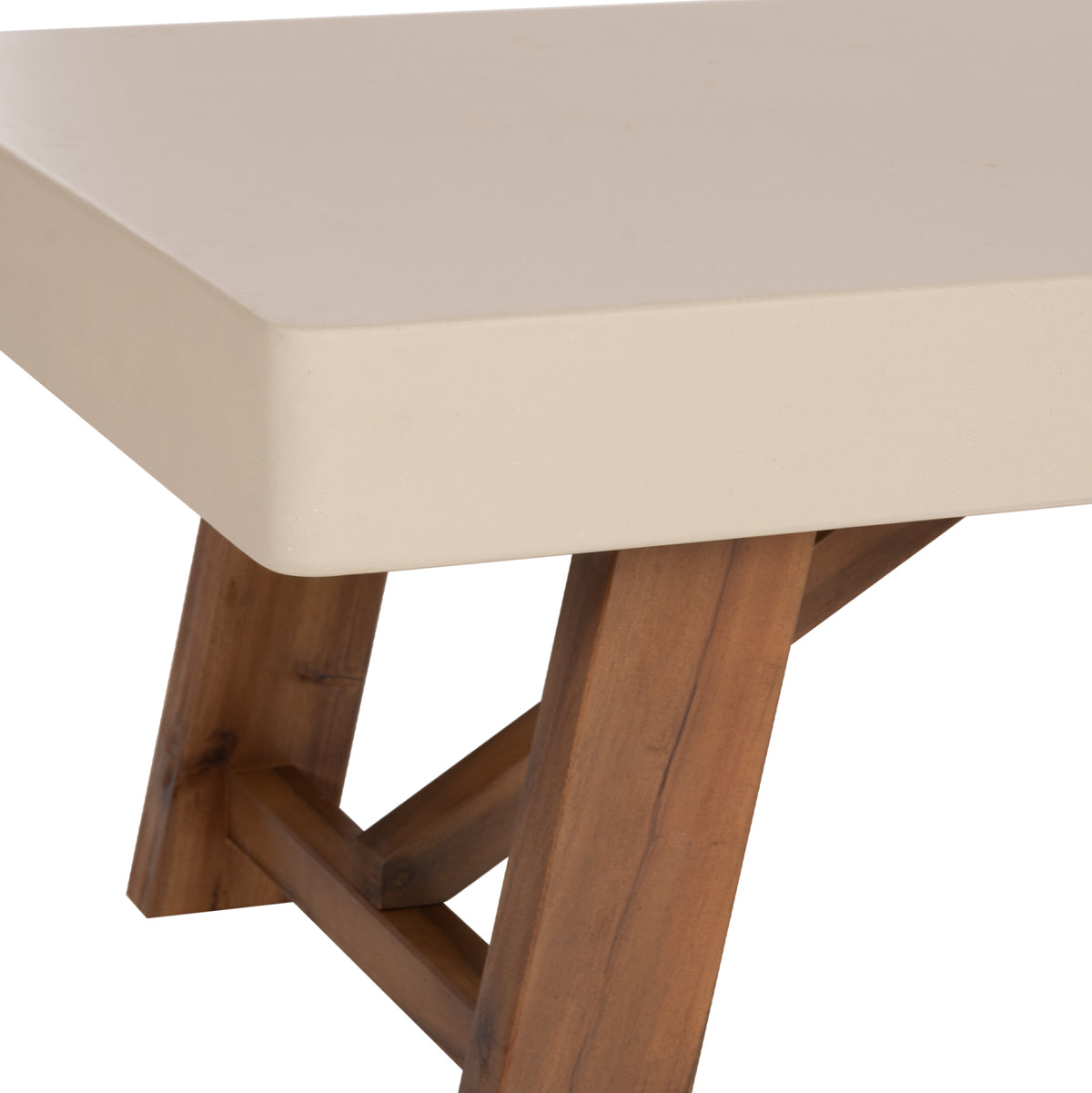ΤΡΑΠΕΖΙ ΜΕΣΗΣ FIBER CEMENT & ΞΥΛΟ ΑΚΑΚΙΑΣ MAEVE HM6595.02 ΜΠΕΖ 130x70x46Υεκ.