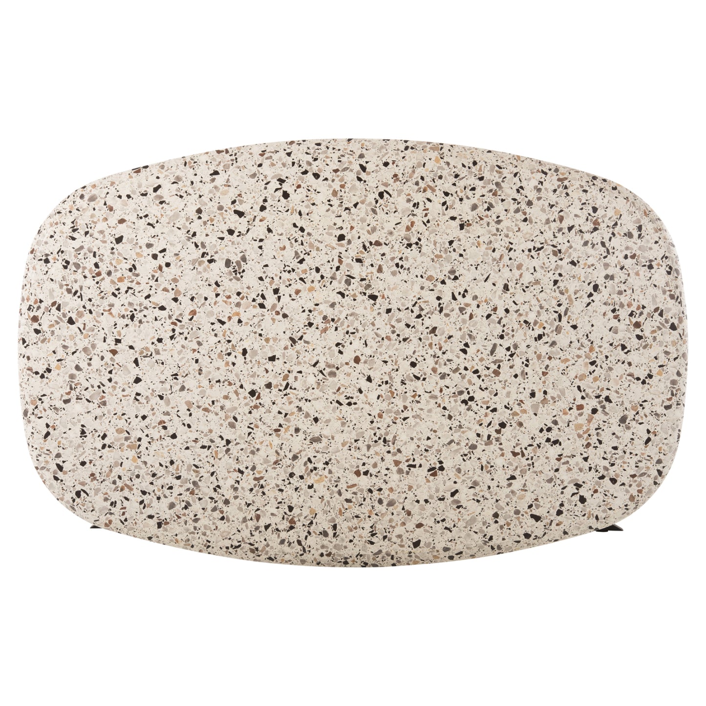 DINING TABLE OVAL RODDEN HM11903.03 WERZALIT TABLETOP IN TERRAZZO COLOR-BLACK METAL BASE 146x94x75Hcm.