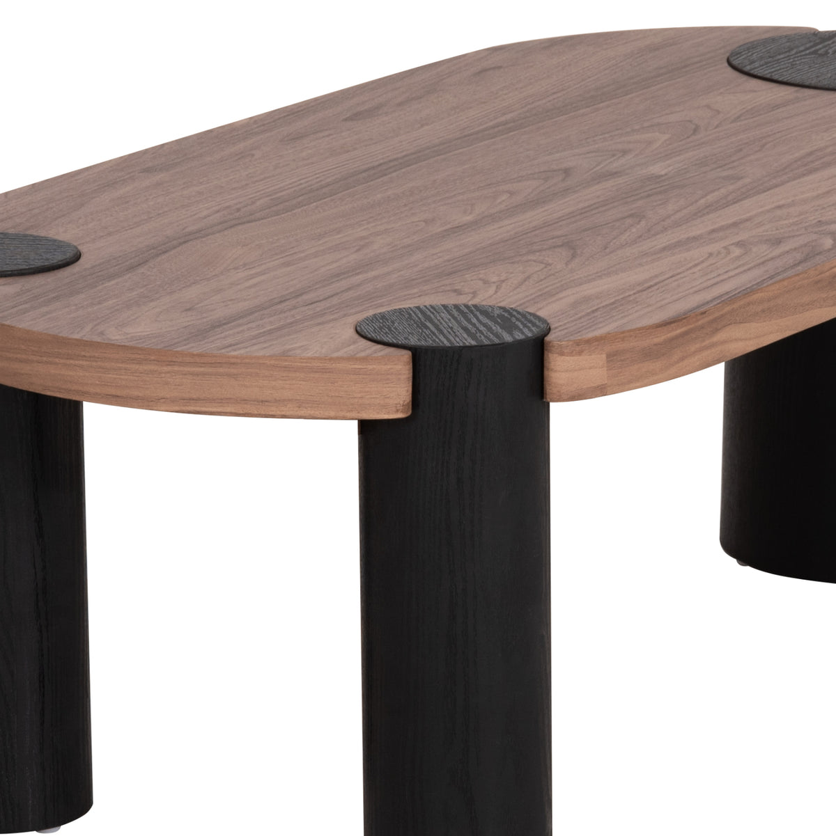 ΤΡΑΠΕΖΙ ΣΑΛΟΝΙΟΥ ΟΒΑΛ OVALON HM18433.05 MDF TOP ΚΑΡΥΔΙ-MDF ΠΟΔΙΑ ΜΑΥΡΑ 120x60x40Υεκ