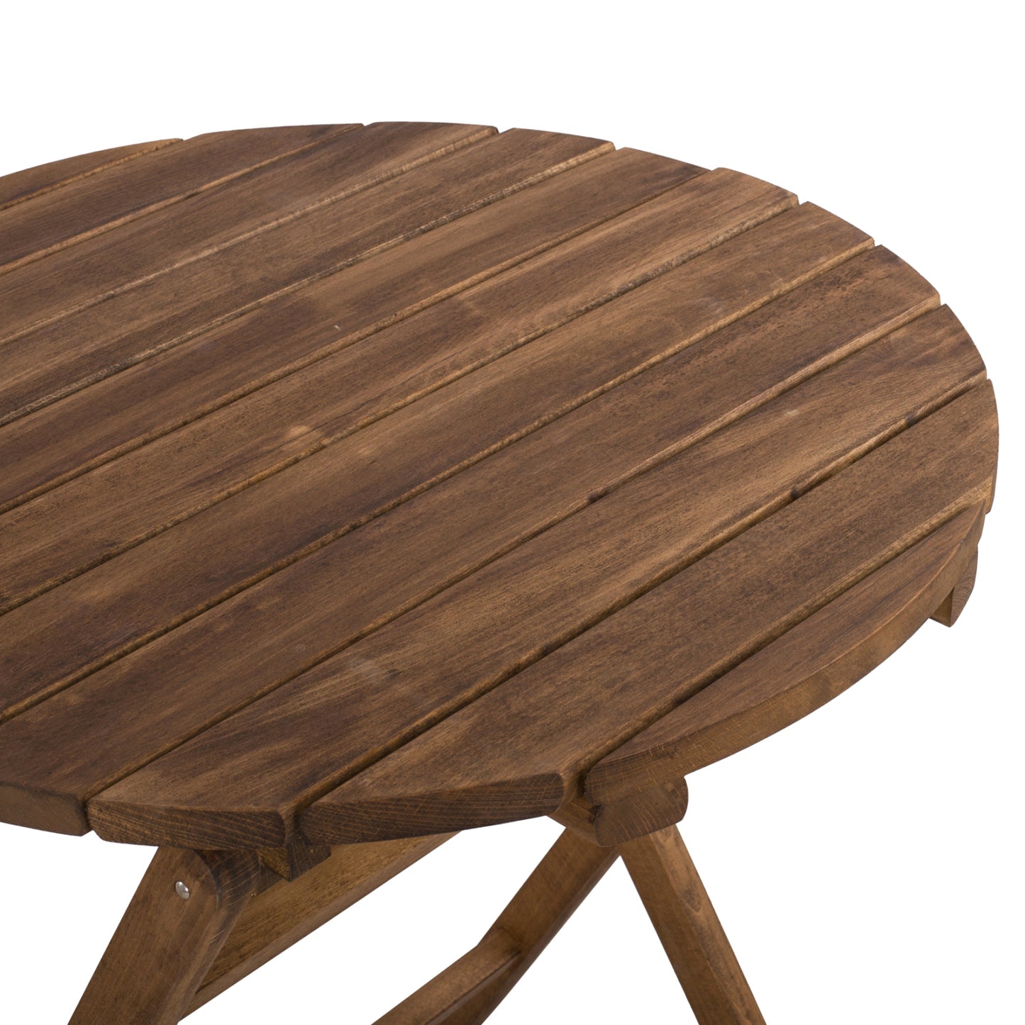 Director's Chair Limnos Round 70cm solid oak wood Walnut HM5654.01