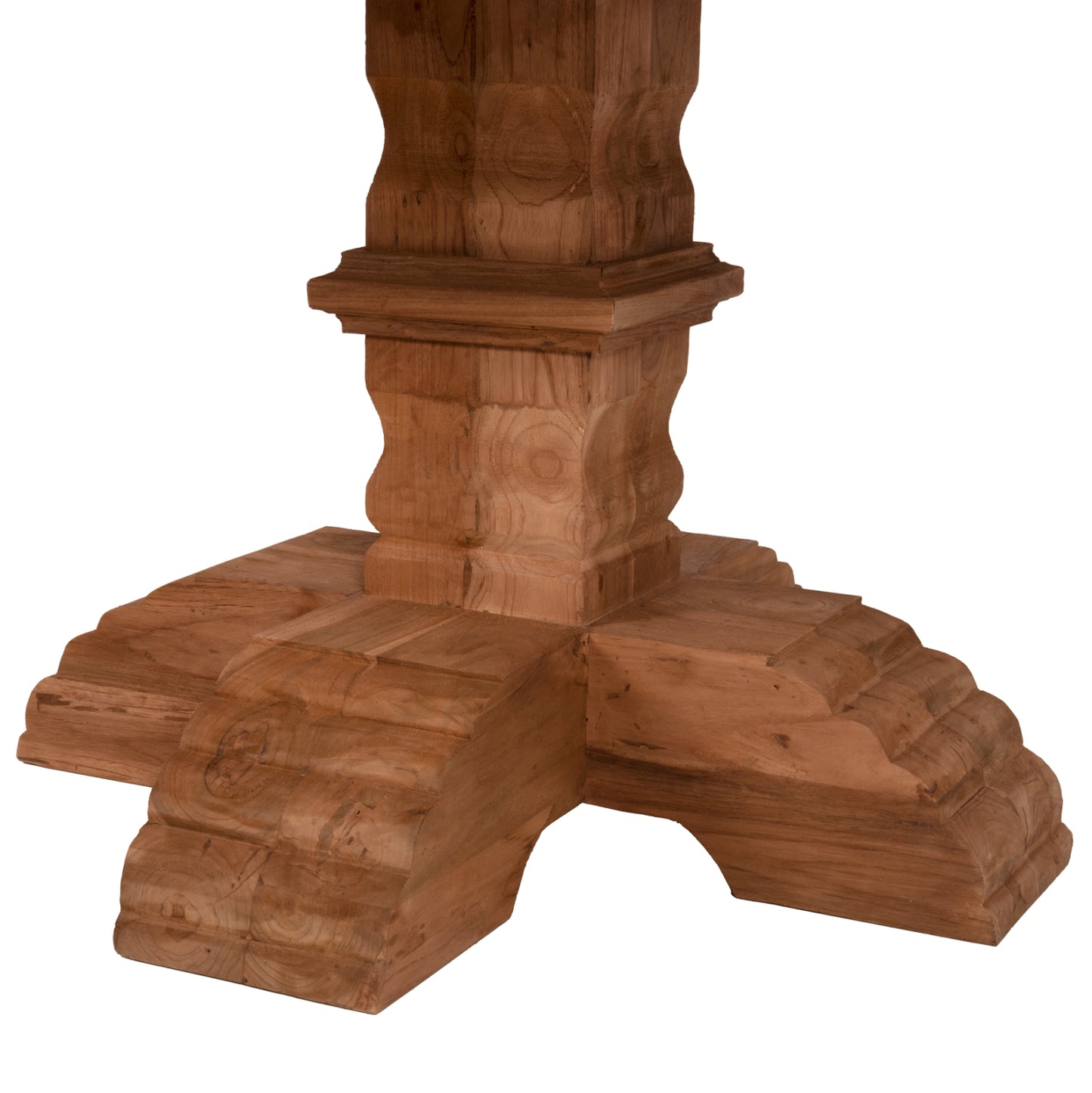 DINING TABLE ROUND PROVENCE HM9643 RECYCLED TEAK WOOD CARVED LEG-8cm.TABLETOP Φ150x76Hcm.