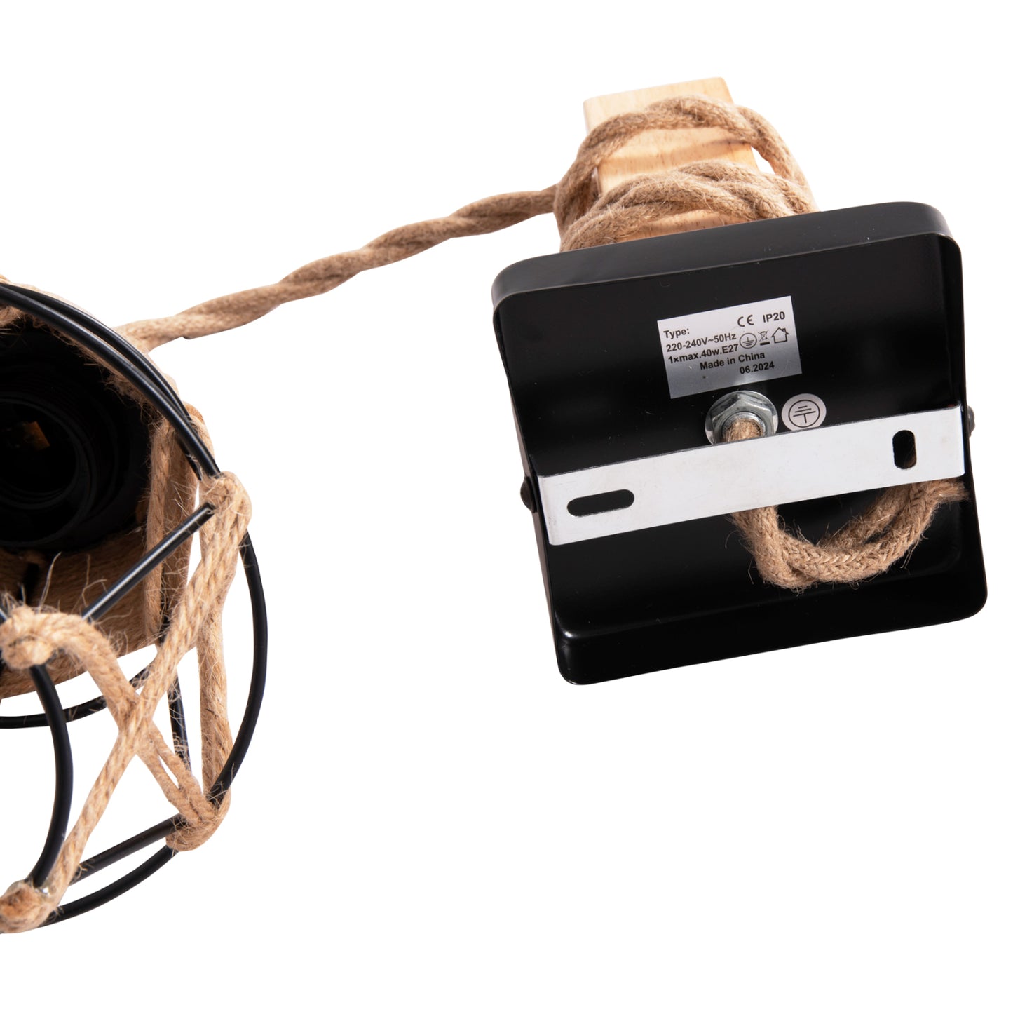 WALL SCONCE KINAN HM4466 METAL-ROPE 15.5x21x44Hcm.