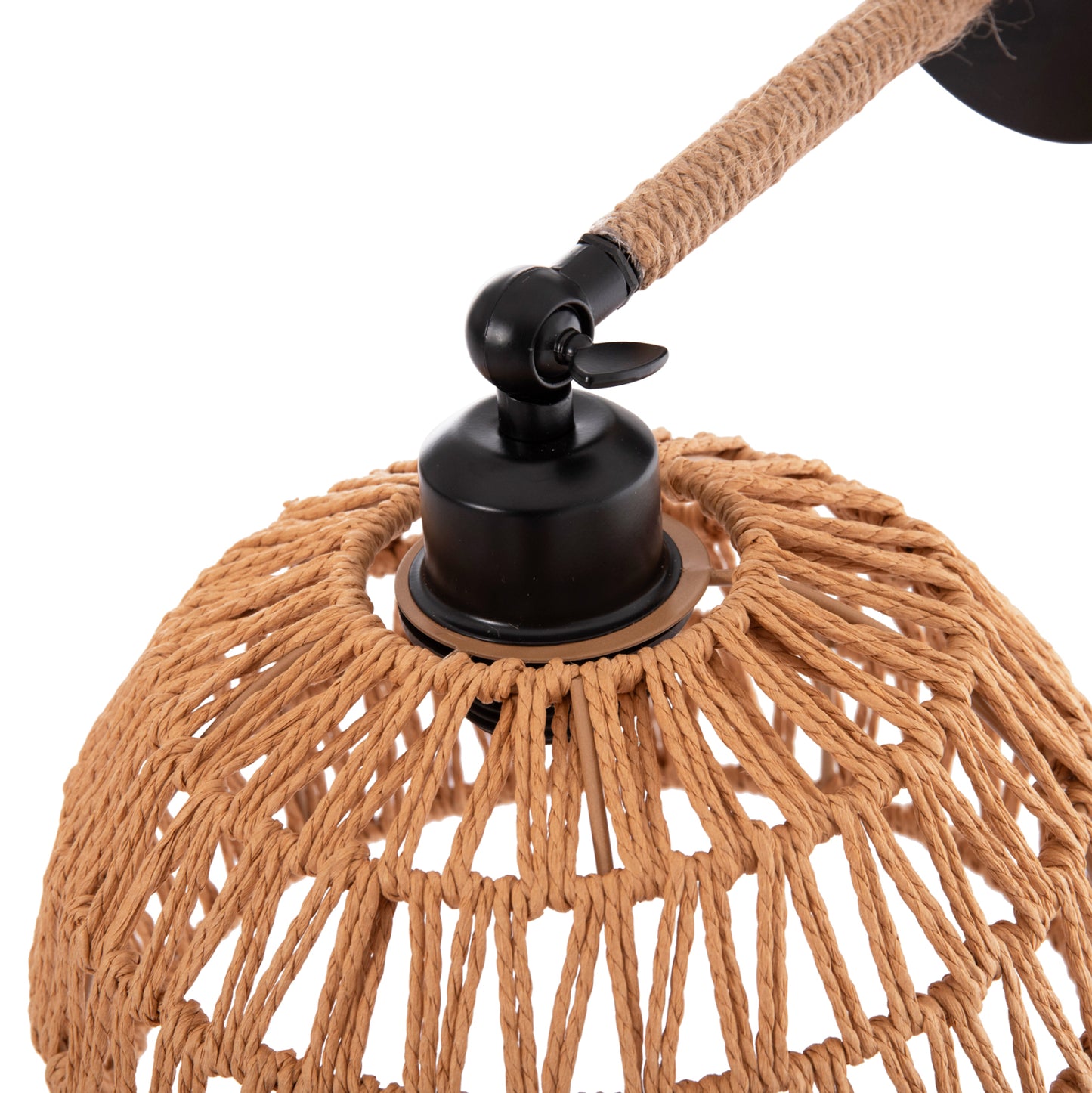WALL SCONCE GLIDE HM4475 METAL BASE-HEMP ROPE-[E27] 22x22x35-21Hcm.