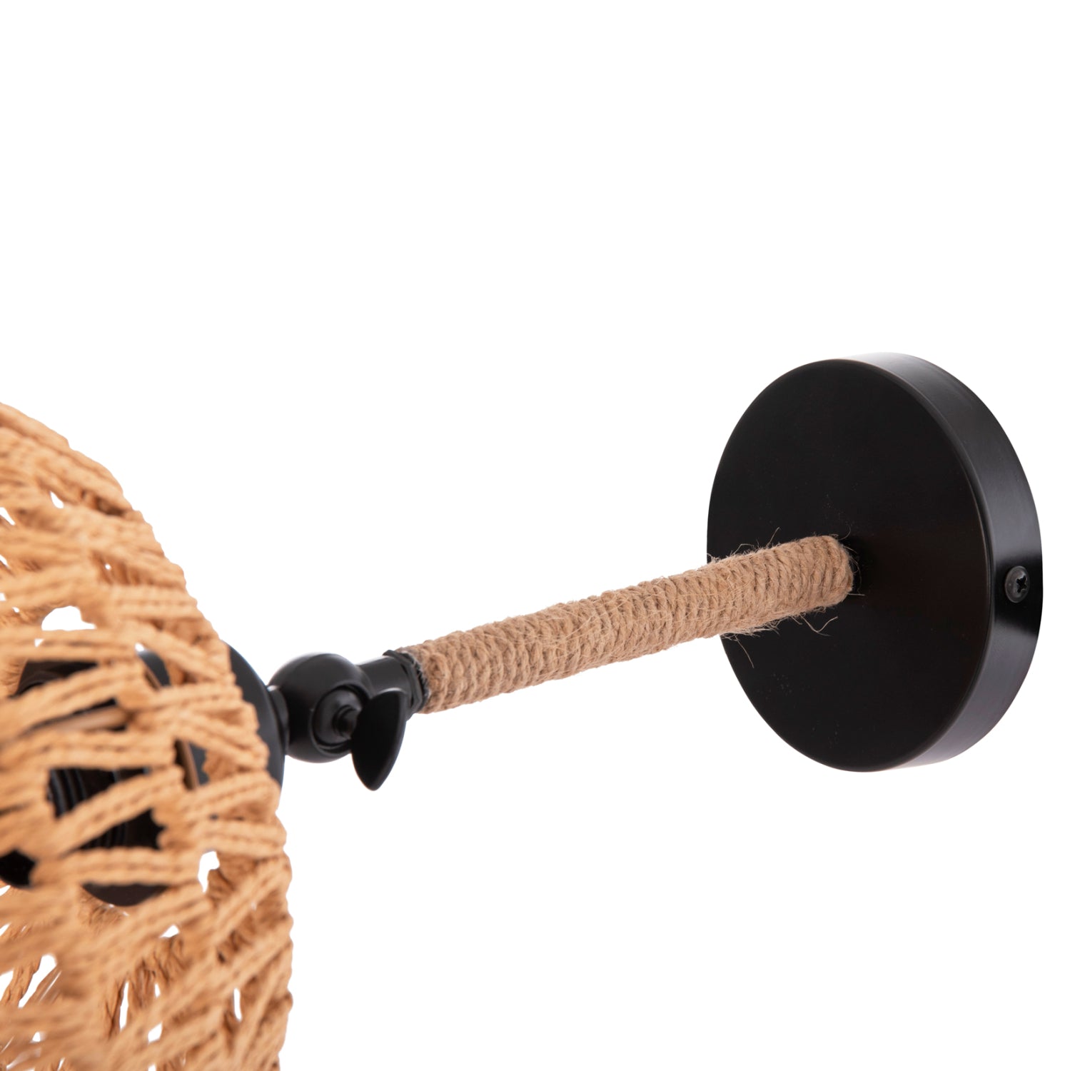 WALL SCONCE GLIDE HM4475 METAL BASE-HEMP ROPE-[E27] 22x22x35-21Hcm.