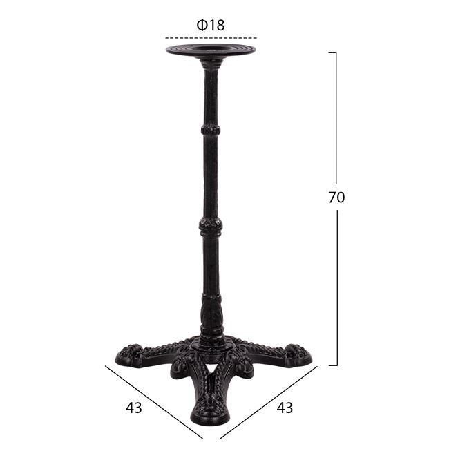 Base from cast iron HM441 in black color 43x43