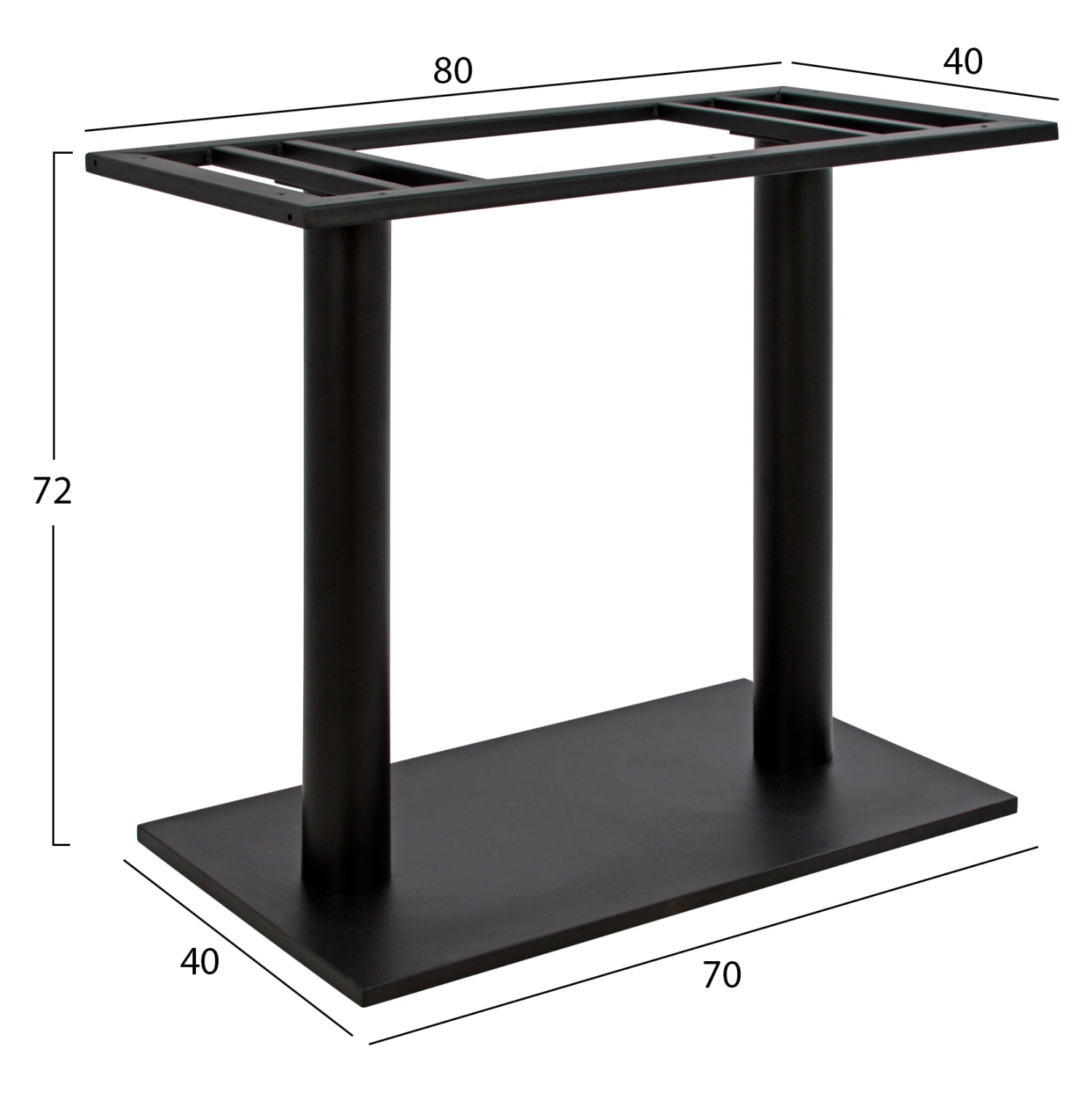 Metallic base Double 80x40x72H HM435