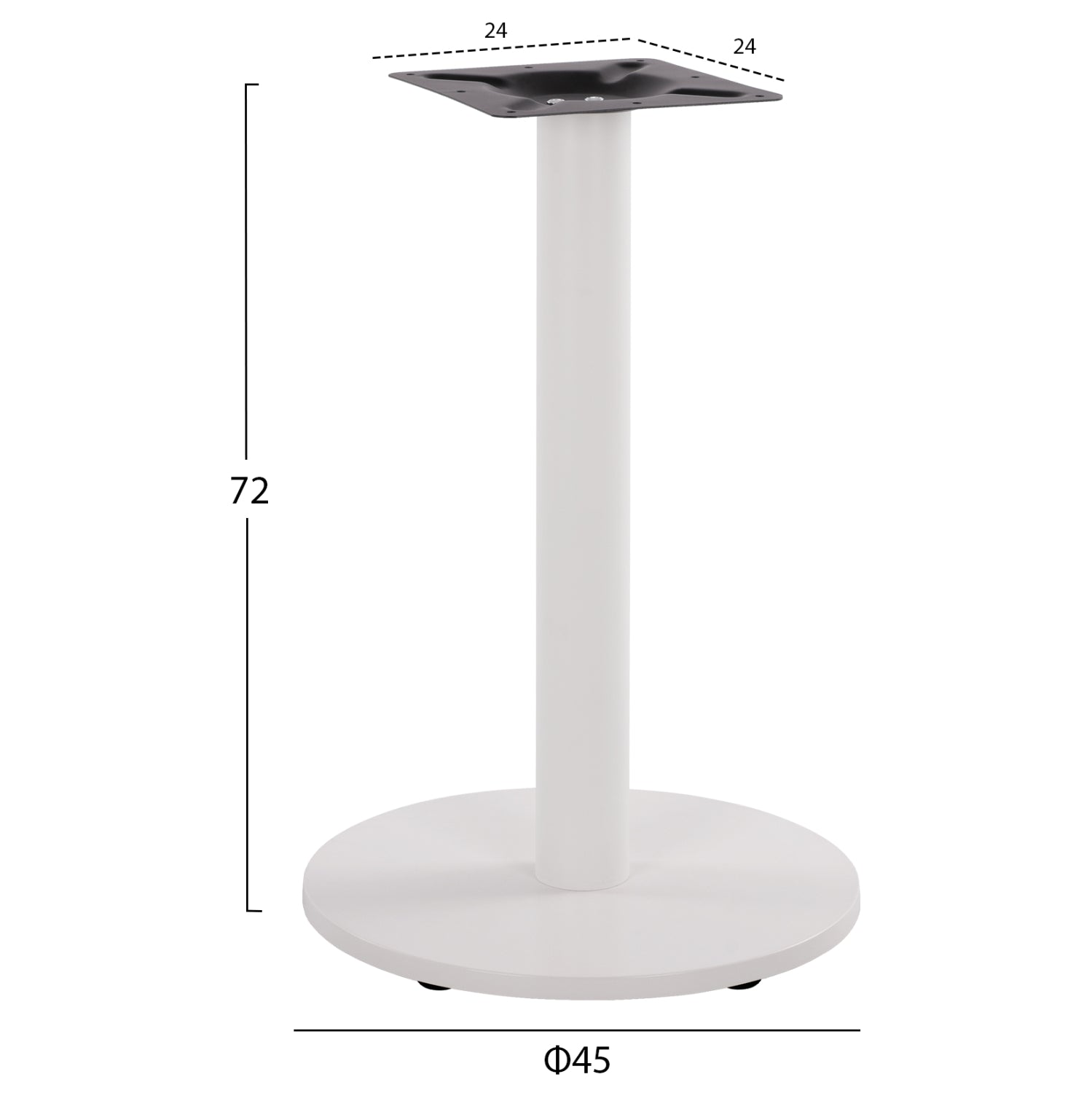 Base Metallic White Matte '45x72 with adjusters HM419.12