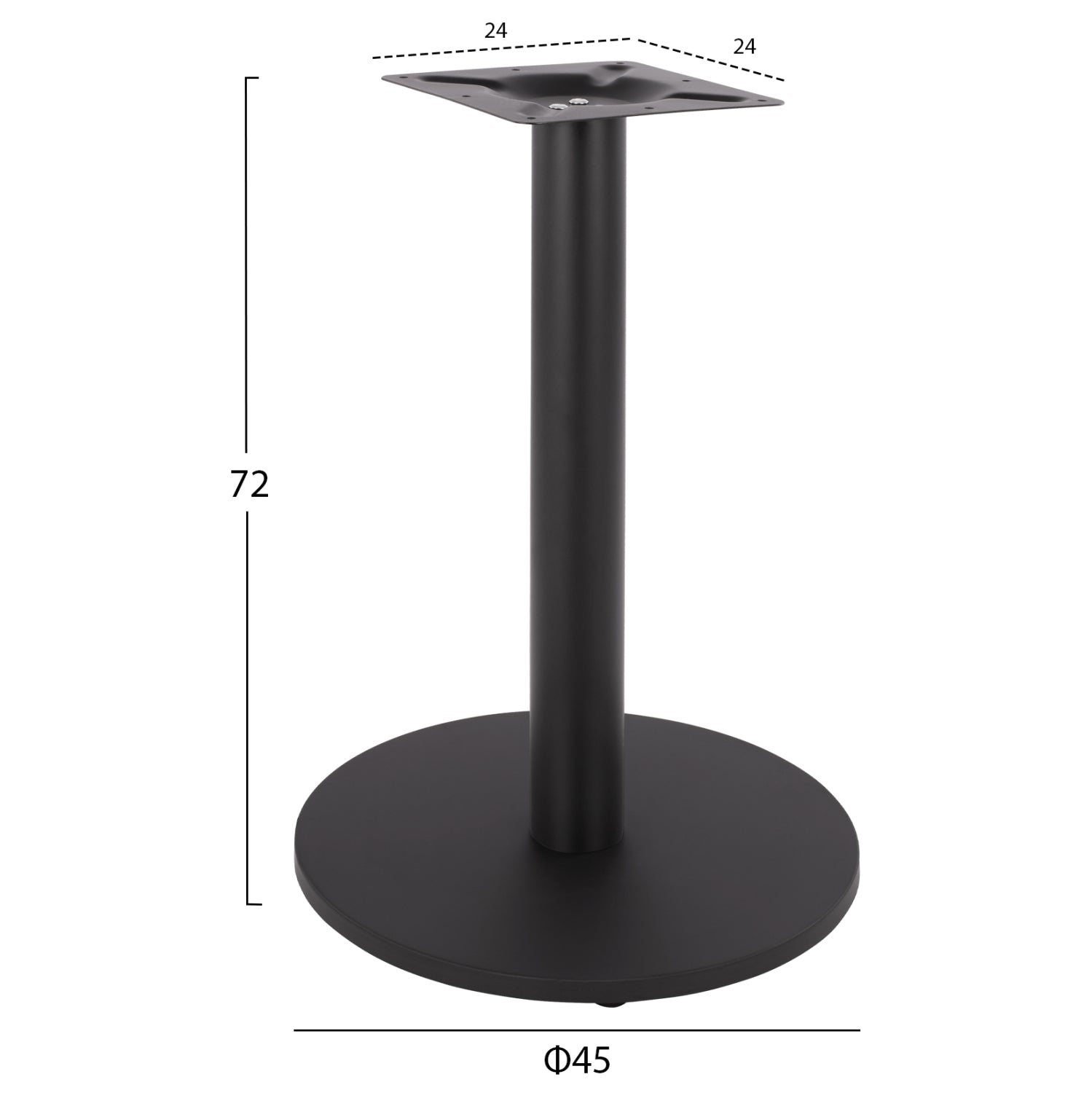 Base Metallic Black matte '45x72 with adjusters HM419.11
