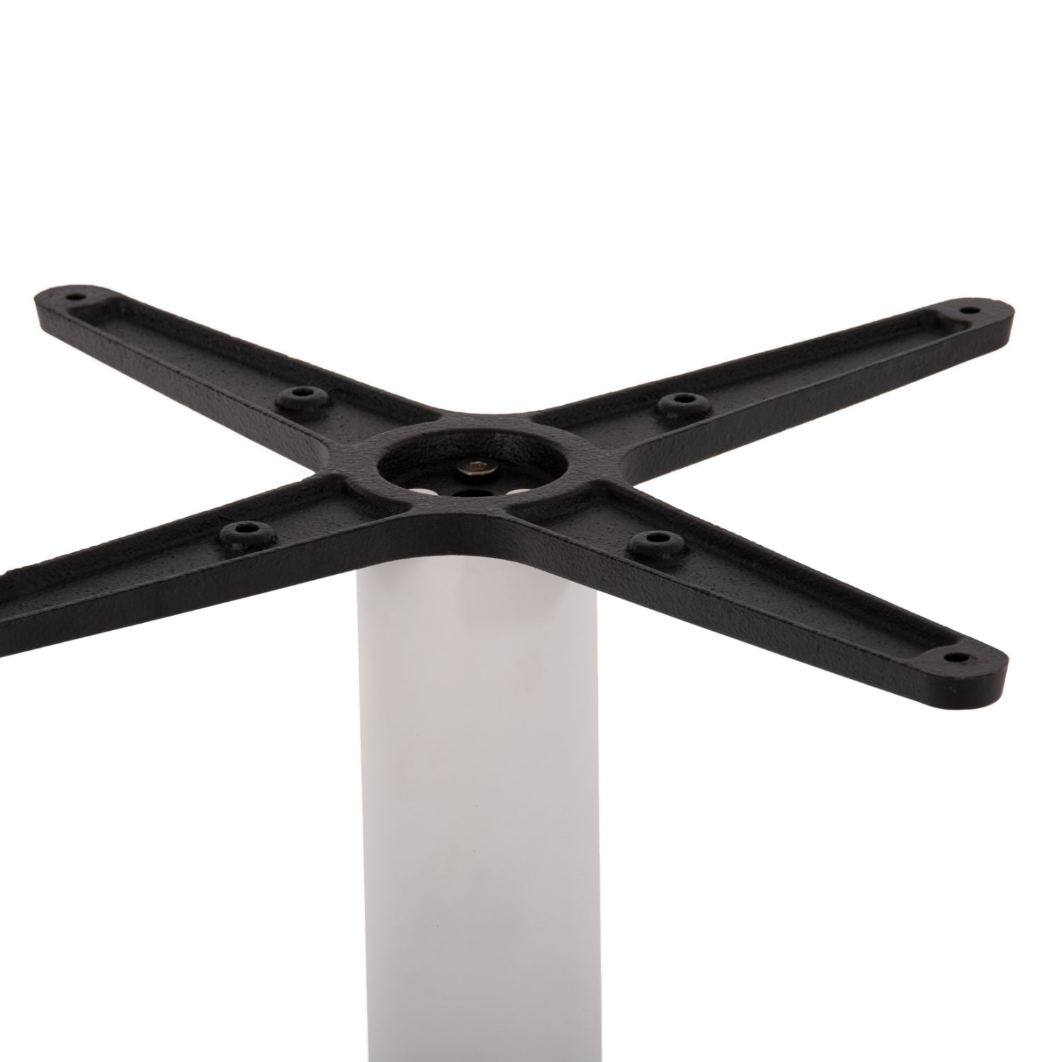 BASE FOR BAR TABLE HM474.02 MEDIUM HEIGHT-MATTE WHITE METAL-HEIGHT ADJUSTERS-CROSS 46Χ46cm 45Χ45Χ94Hcm