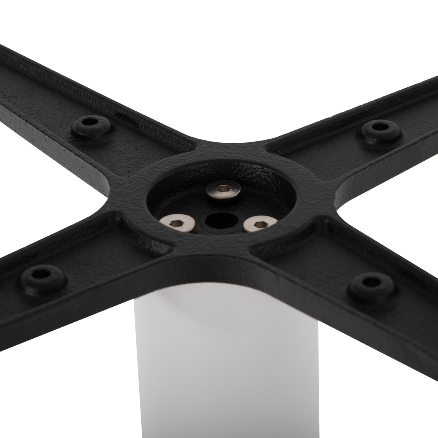 BASE FOR BAR TABLE HM439.02 METAL IN WHITE MATTE WITH HEIGHT ADJUSTERS 46Χ46Χ108Hcm.