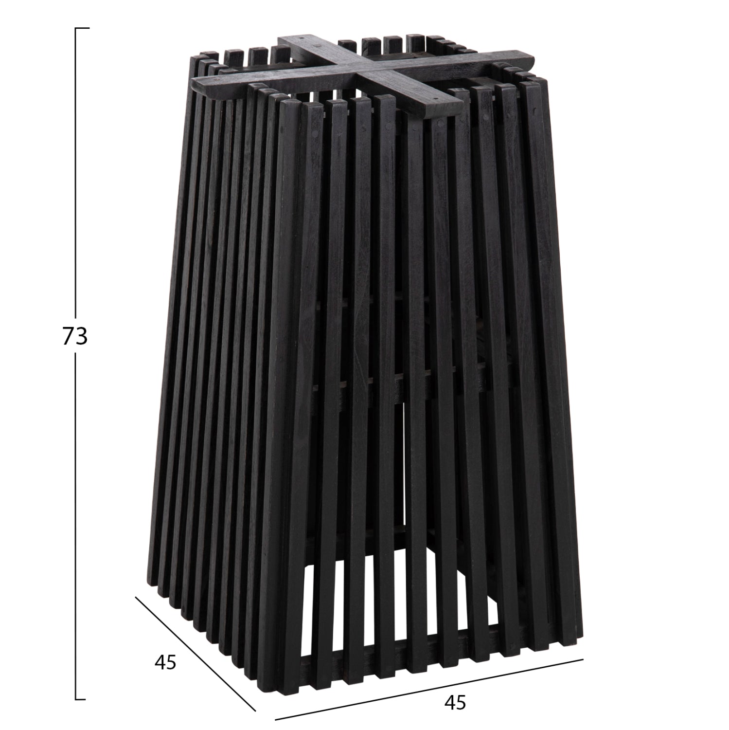 INDOOR TABLE LEGS-BASE SQUARE FRANTZ HM9460.12 MINDI WOOD IN BLACK 45x45x73Hcm.