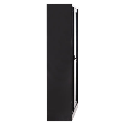 ΒΙΒΛΙΟΘΗΚΗ ΜΕ ΣΥΡΟΜΕΝΕΣ ΠΟΡΤΕΣ SIDER HM6632.01 ΜΕΤΑΛΛΙΚΗ ΜΑΥΡΗ 90x40x185Υεκ