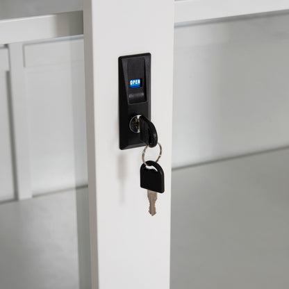 ΒΙΒΛΙΟΘΗΚΗ ΜΕ ΣΥΡΟΜΕΝΕΣ ΠΟΡΤΕΣ SIDER HM6632.02 ΜΕΤΑΛΛΙΚΗ ΛΕΥΚΗ 90x40x185Υεκ