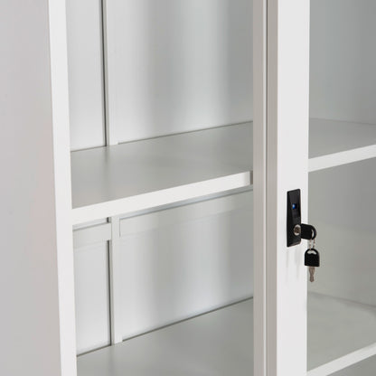 ΒΙΒΛΙΟΘΗΚΗ ΜΕ ΣΥΡΟΜΕΝΕΣ ΠΟΡΤΕΣ SIDER HM6632.02 ΜΕΤΑΛΛΙΚΗ ΛΕΥΚΗ 90x40x185Υεκ
