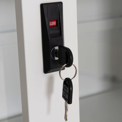 ΒΙΒΛΙΟΘΗΚΗ ΜΕ ΣΥΡΟΜΕΝΕΣ ΠΟΡΤΕΣ SIDER HM6632.02 ΜΕΤΑΛΛΙΚΗ ΛΕΥΚΗ 90x40x185Υεκ
