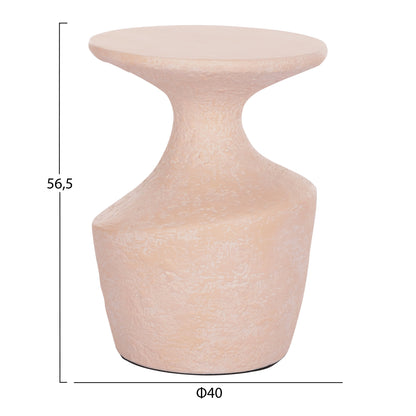 SIDE TABLES 2PCS REBON HM21137.04 FIBER CEMENT IN PEACH COLOR Φ40 & Φ27.5 cm.