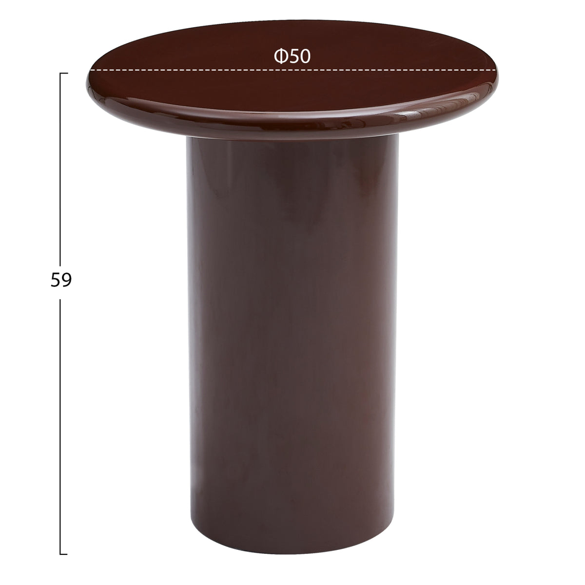 ΒΟΗΘΗΤΙΚΟ ΤΡΑΠΕΖΑΚΙ SOLNA HM18455.06 MDF ΣΕ GLOSSY ΚΟΚΚΙΝΟ Φ50x59Υεκ