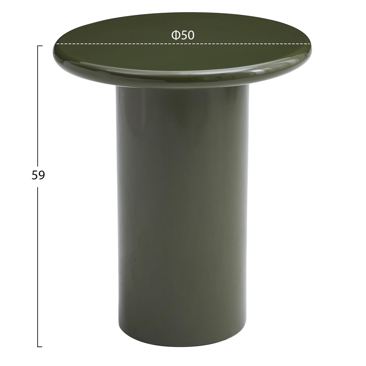 ΒΟΗΘΗΤΙΚΟ ΤΡΑΠΕΖΑΚΙ SOLNA HM18455.07 MDF ΣΕ GLOSSY ΠΡΑΣΙΝΟ Φ50x59Υεκ