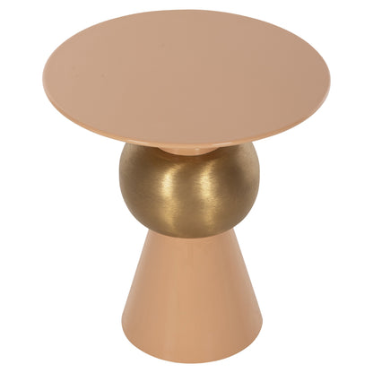 SIDE TABLE PATNA HM4235.08 METAL IN WARM PINK(SALMON)-GOLD Φ40,5x43Hcm.