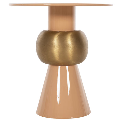 SIDE TABLE PATNA HM4235.08 METAL IN WARM PINK(SALMON)-GOLD Φ40,5x43Hcm.