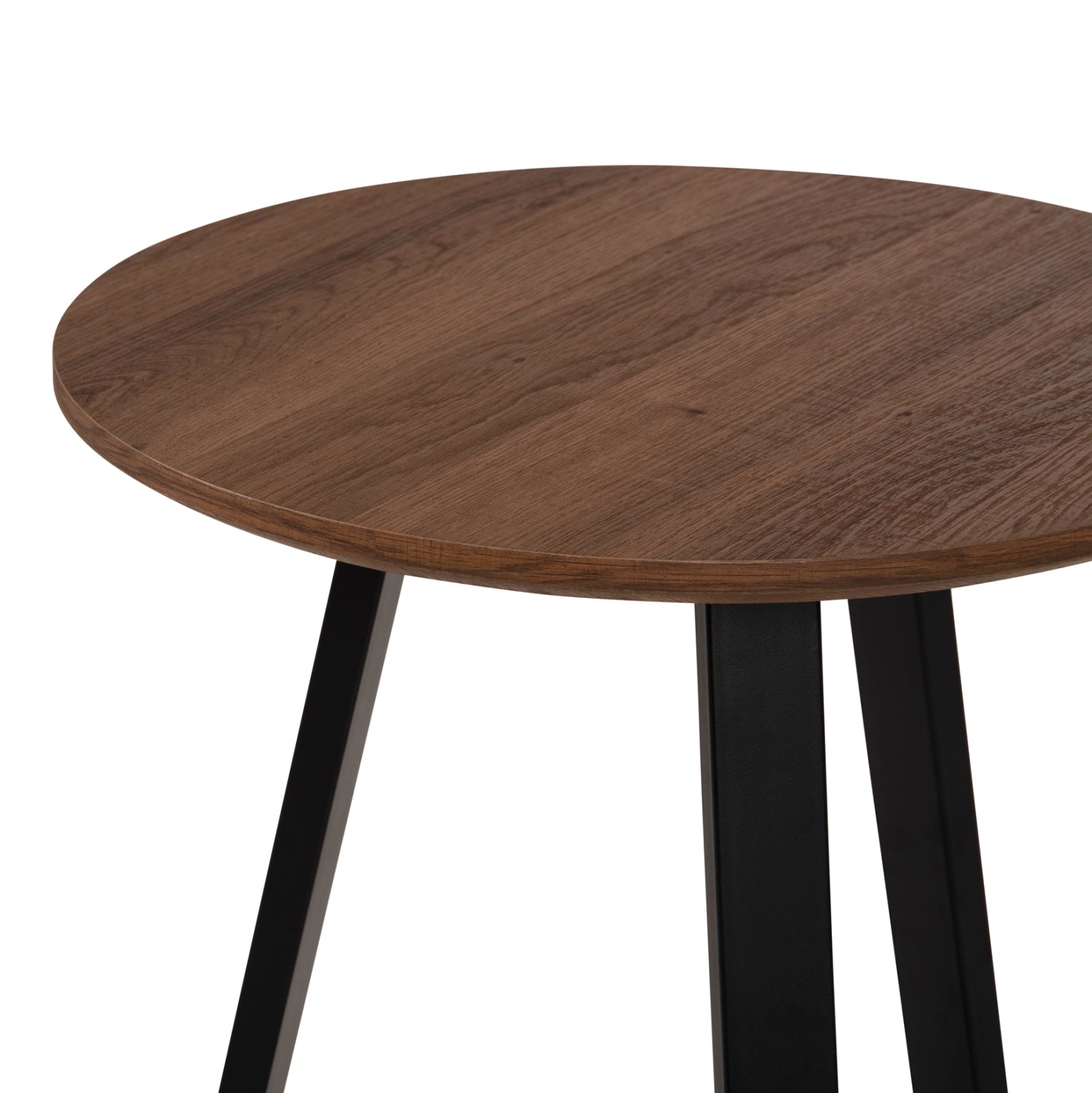 SIDE TABLE HM9587.04 MDF IN WALNUT-BLACK METAL BASE Φ45x55Hcm.