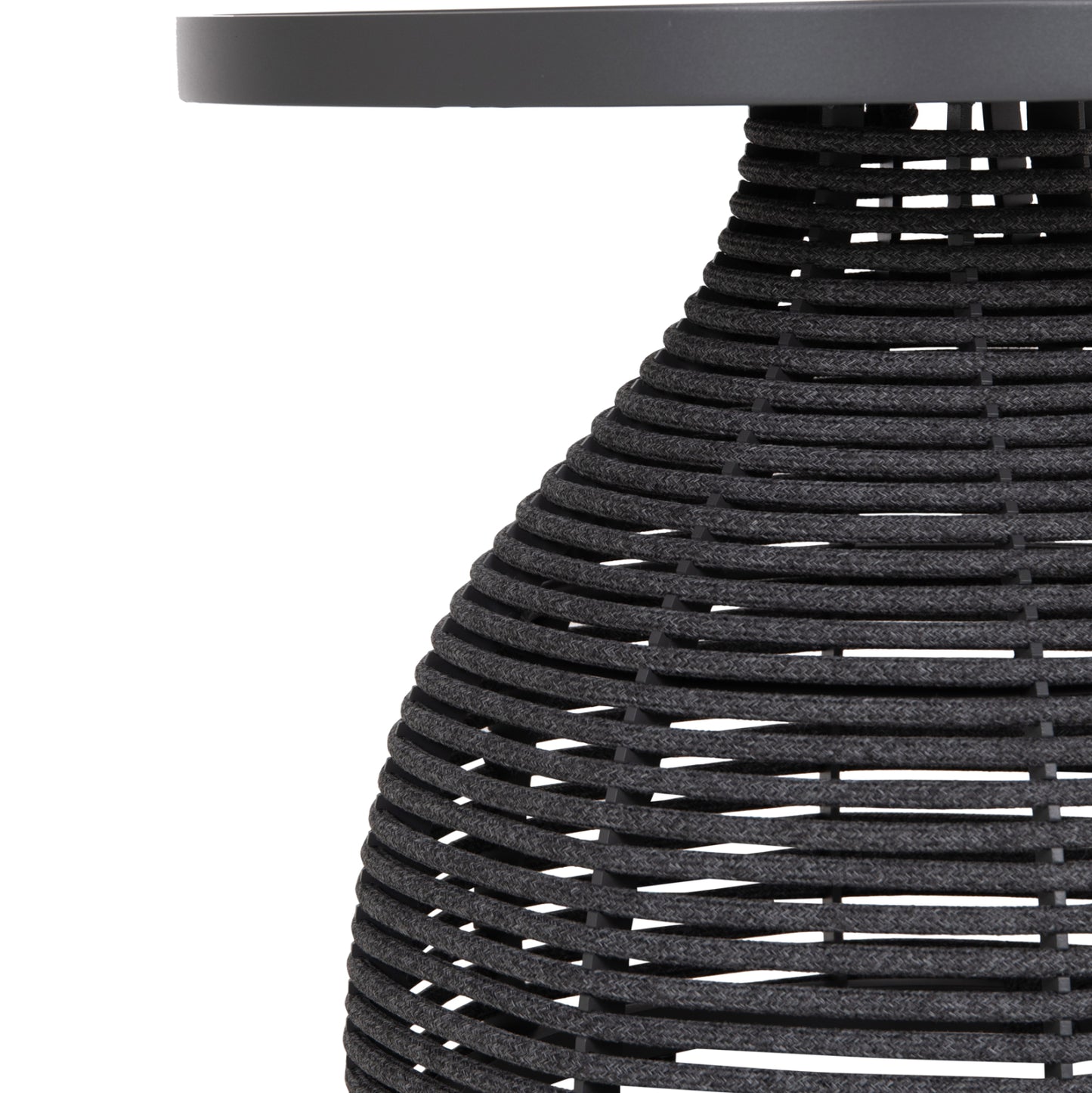 SIDE TABLE ROUND DRISCOLL HM6477.01 GREY ALUMINUM & ROPE Φ55x44Hcm.