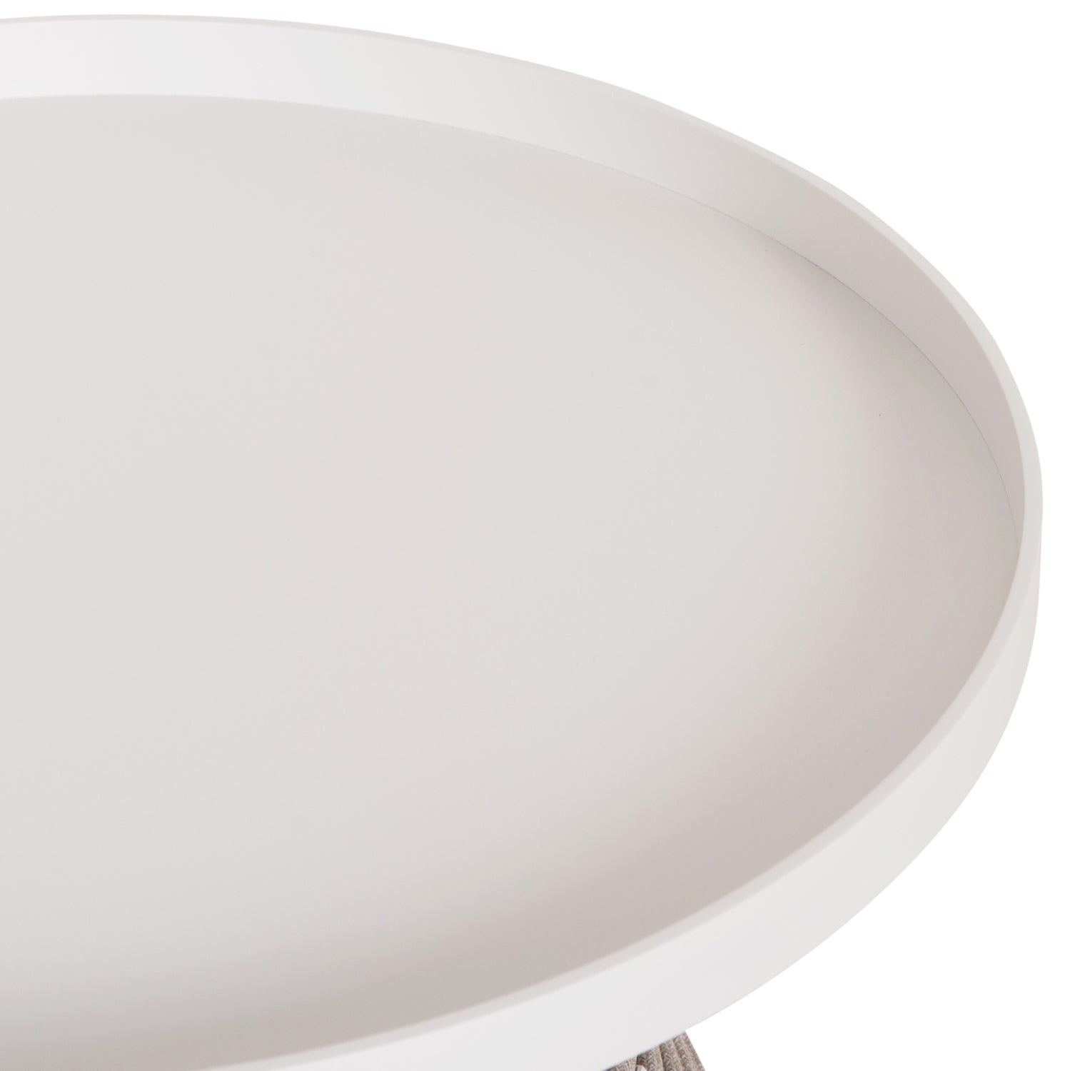 SIDE TABLE ROUND DRISCOLL HM6477.02 CREAM WHITE ALUMINUM-LIGHT GREY ROPE Φ55x44Hcm.