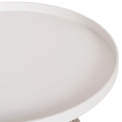 SIDE TABLE ROUND DRISCOLL HM6477.02 CREAM WHITE ALUMINUM-LIGHT GREY ROPE Φ55x44Hcm.